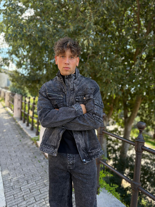 Giubbotto Uomo Jeans alla Coreana Over