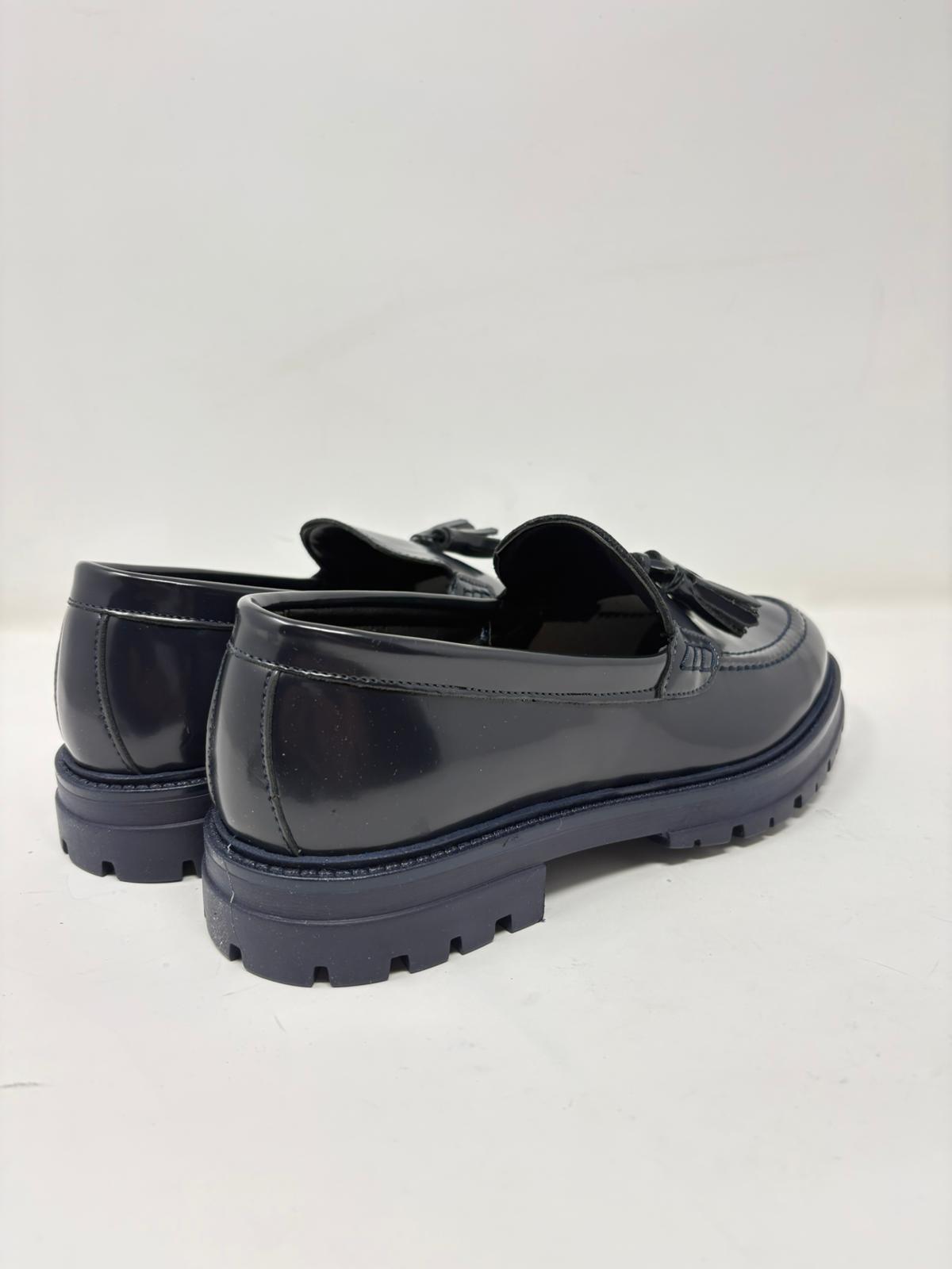 Mocassino nappine pelle abrasivata fondo gomma MADE IN ITALY