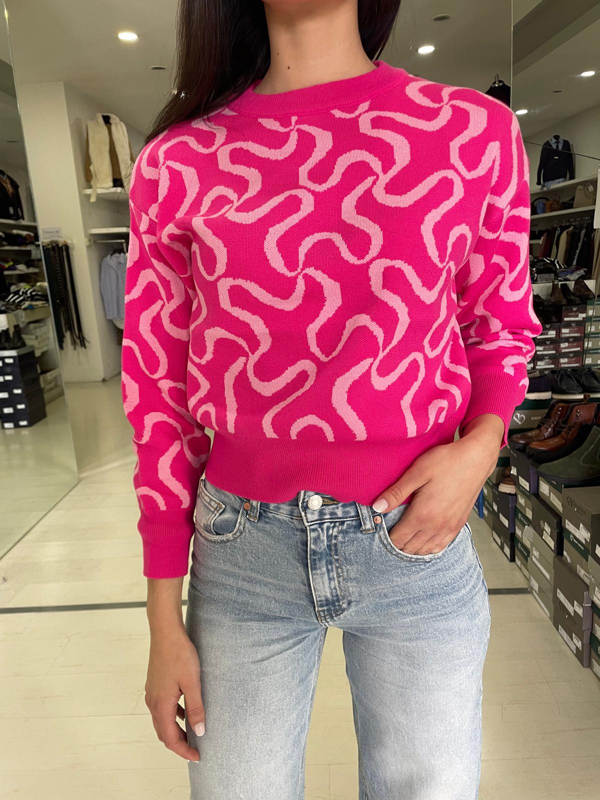 maglia onde crop collo lupetto