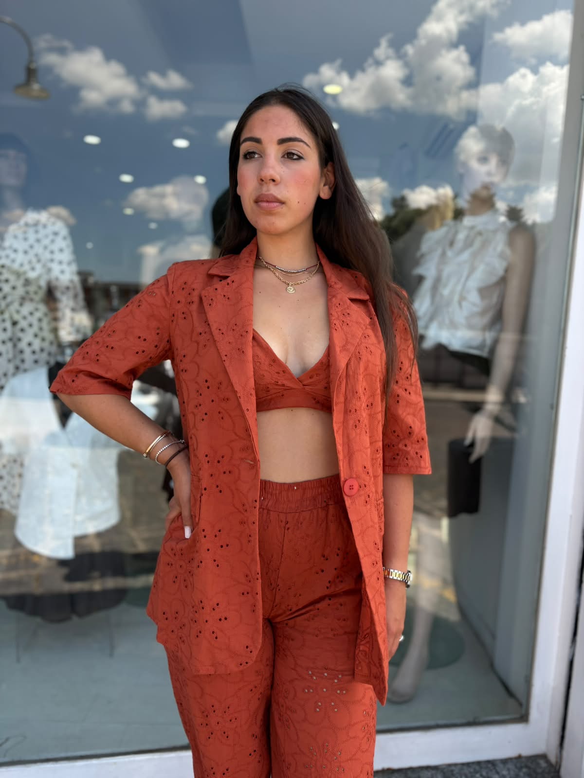 Completo Donna 3 Pezzi in Pizzo San Gallo