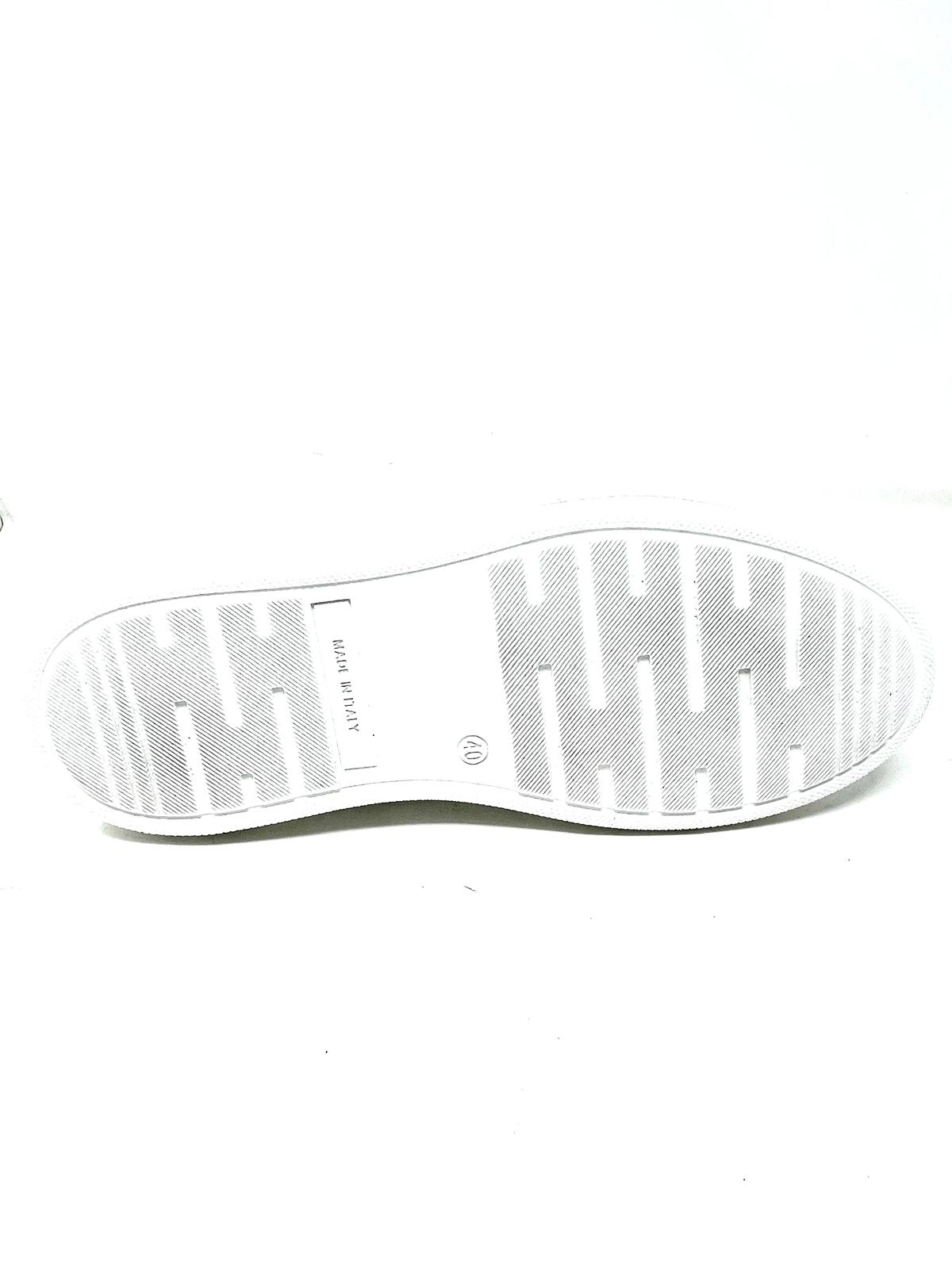 Sneakers in Vera Pelle con Stampa a Rombi