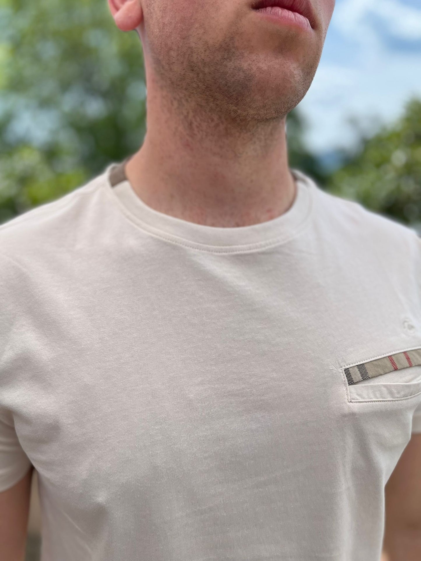 T-Shirt con Taschino a Quadretti Barberry – Uomo