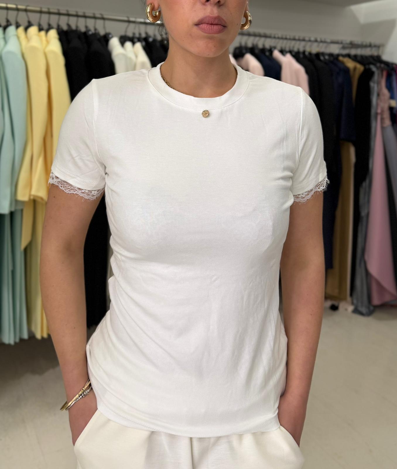 Maglia Basic con Pizzo – Donna
