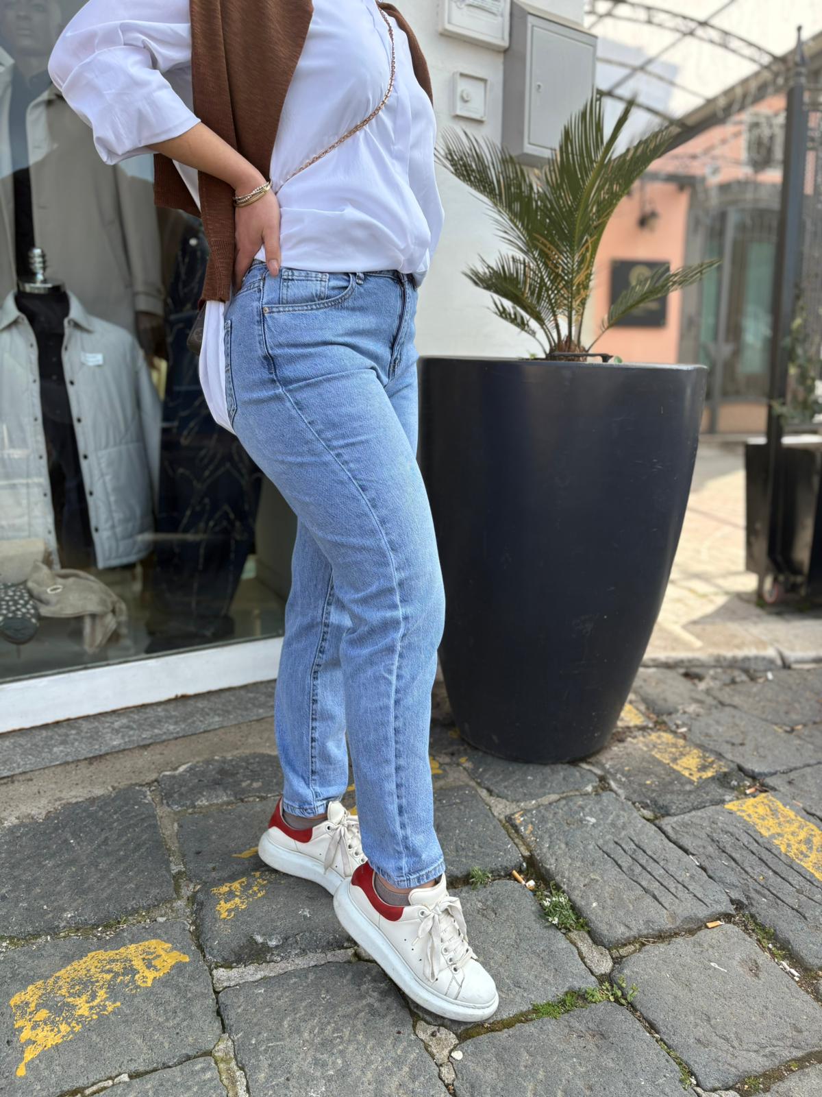 Jeans donna regular vita alta