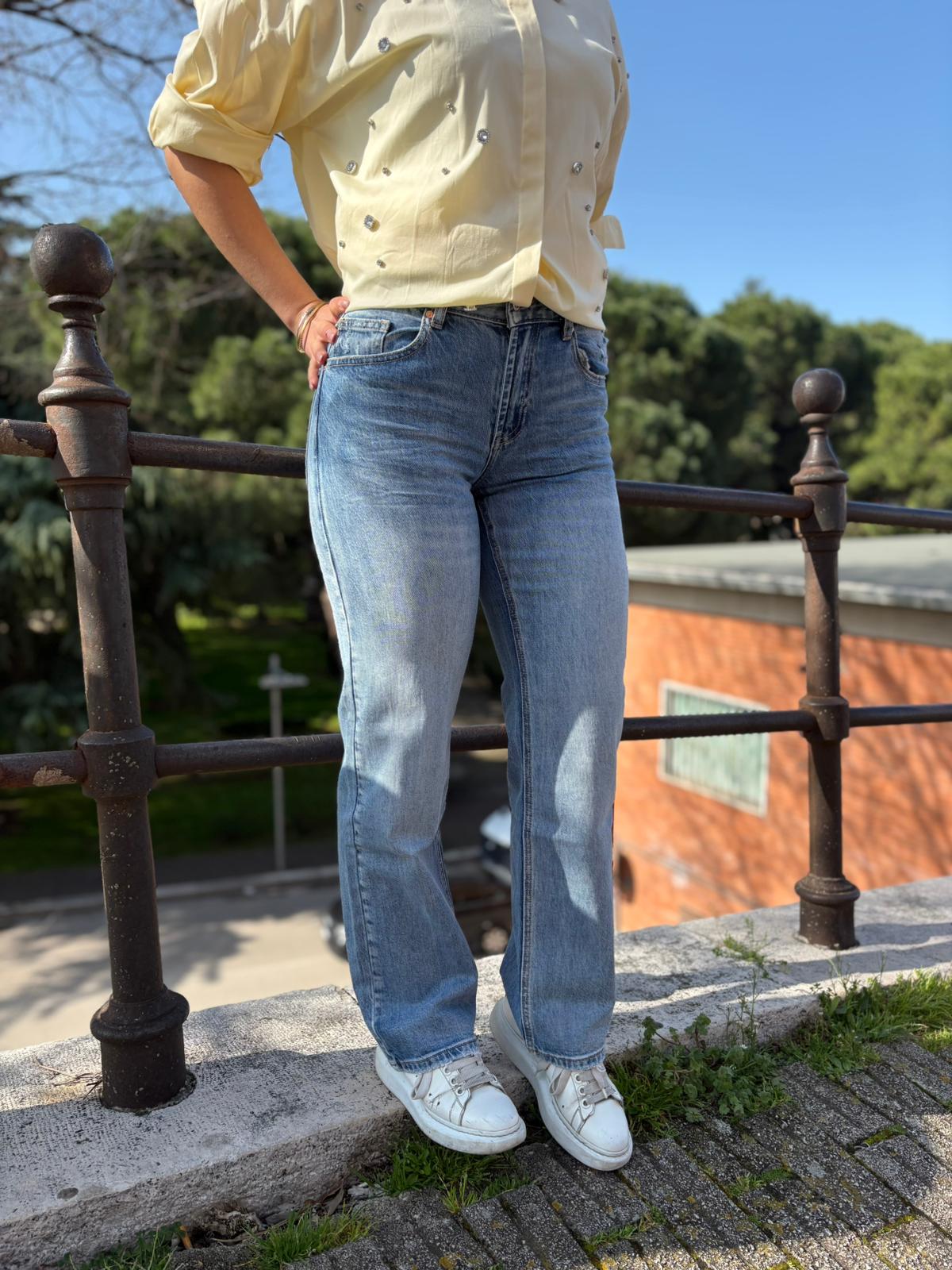 Jeans donna gamba larga