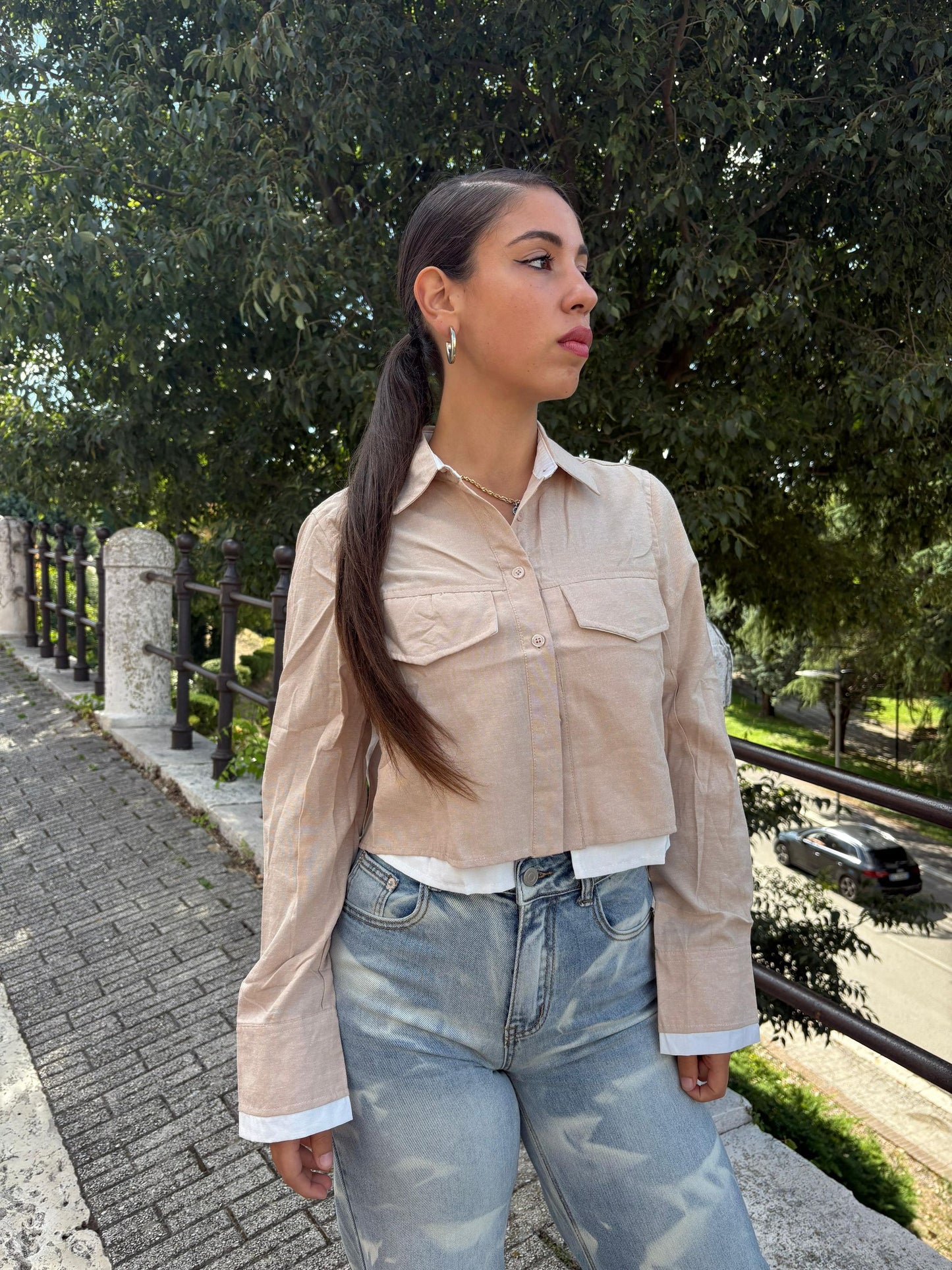 Camicia donna crop