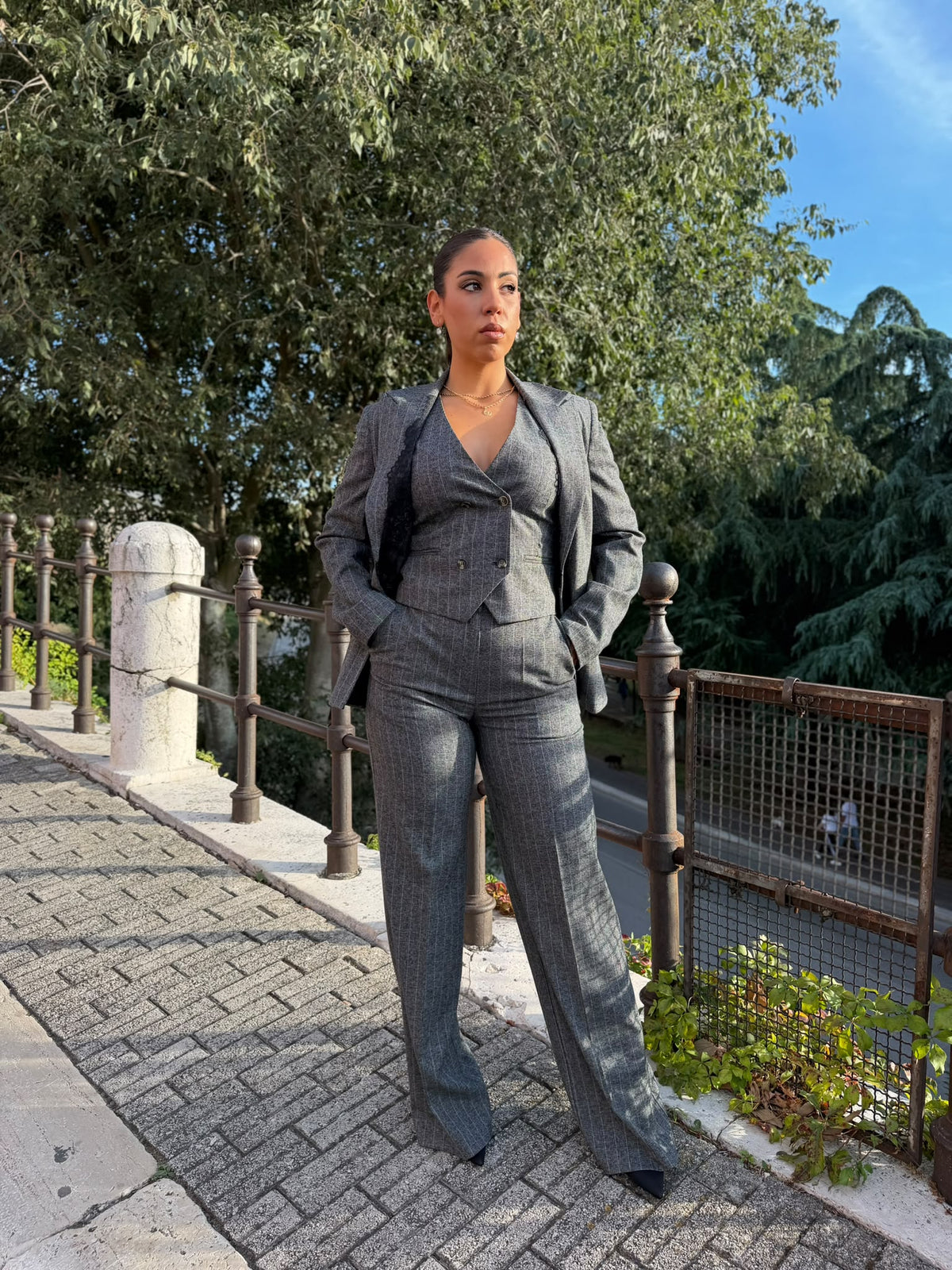 Pantalone Donna Palazzo Gessato