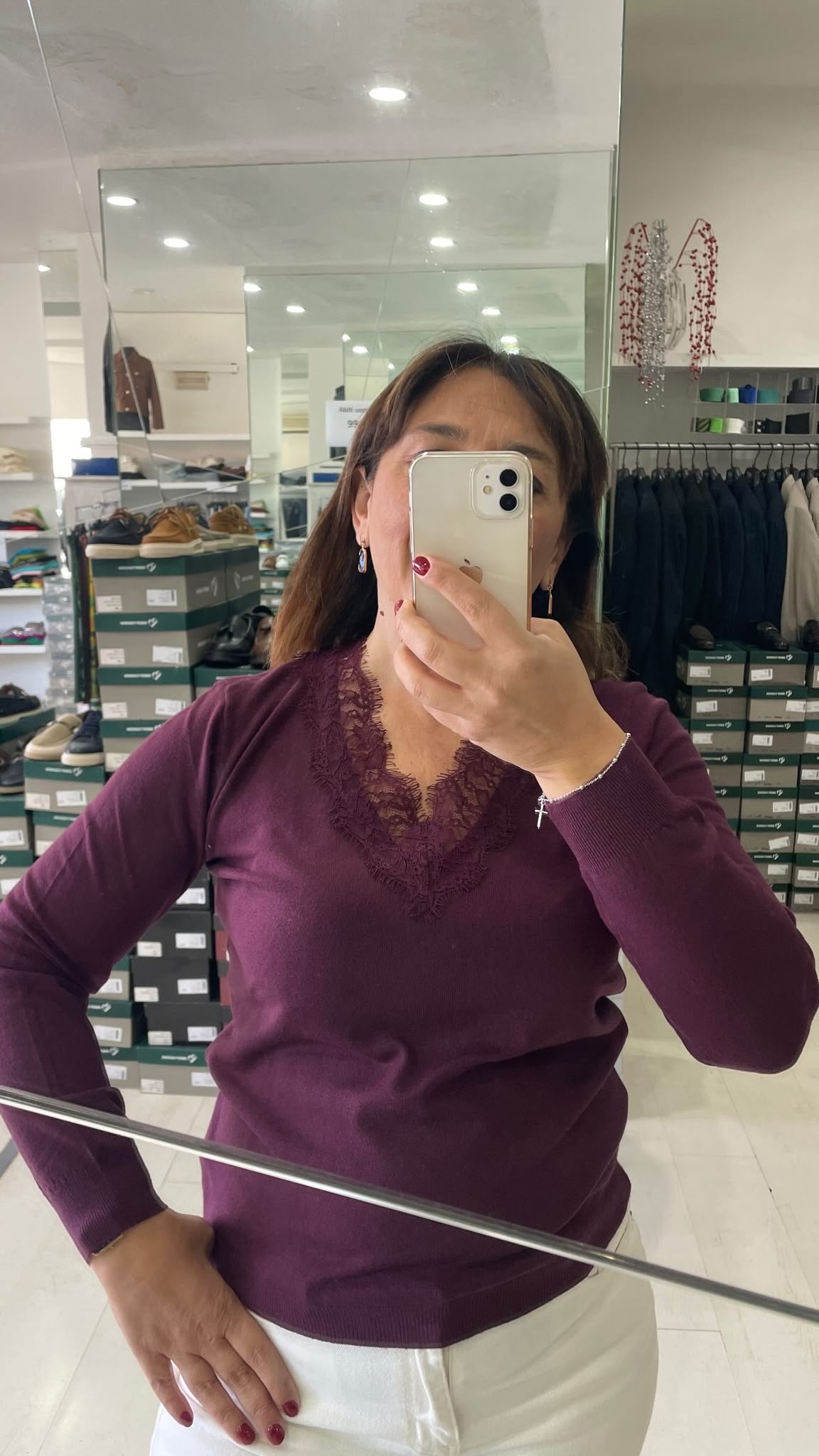 MAGLIA DONNA CON PIZZO SCOLLO A V
