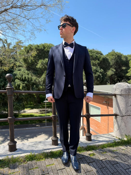 Abito Uomo Smoking con Gilet Modello Monet – 3 Pezzi S17 Milano Slim Fit