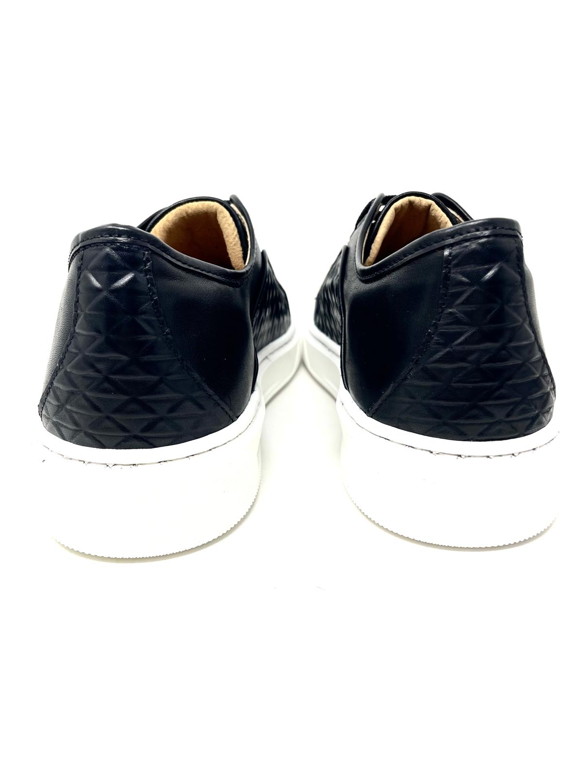 Sneakers in Vera Pelle con Stampa a Rombi