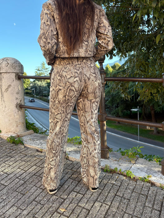 Jeans Donna Effetto Rettile tessuto elasticizzato