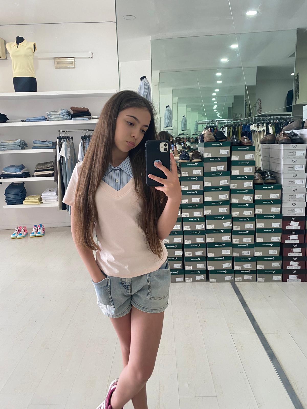 maglia con camicia a righe