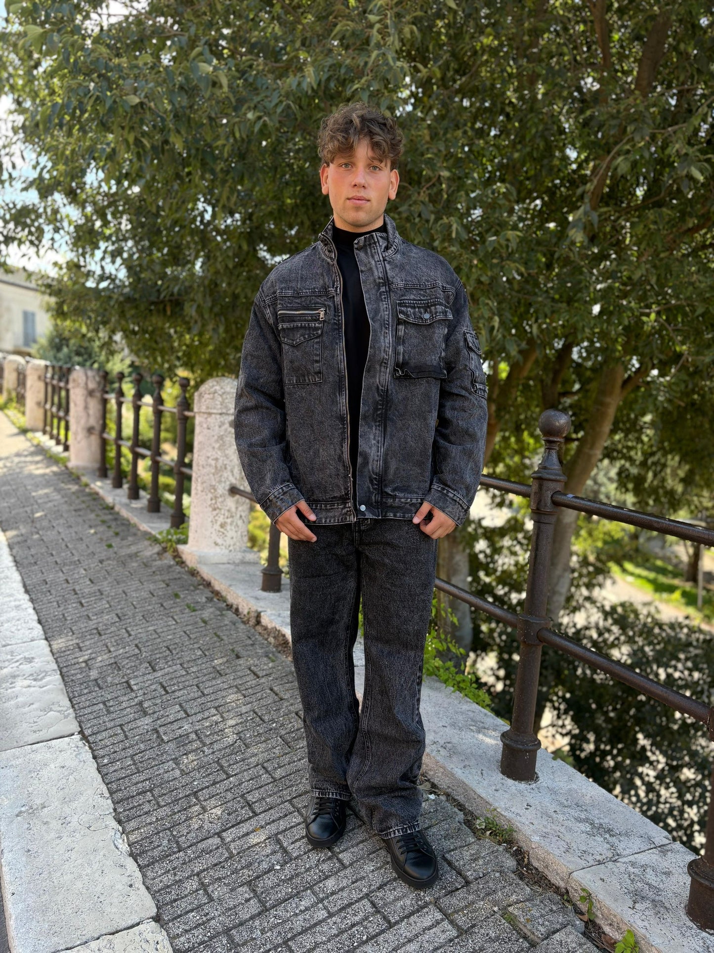 Giubbotto Uomo Jeans alla Coreana Over