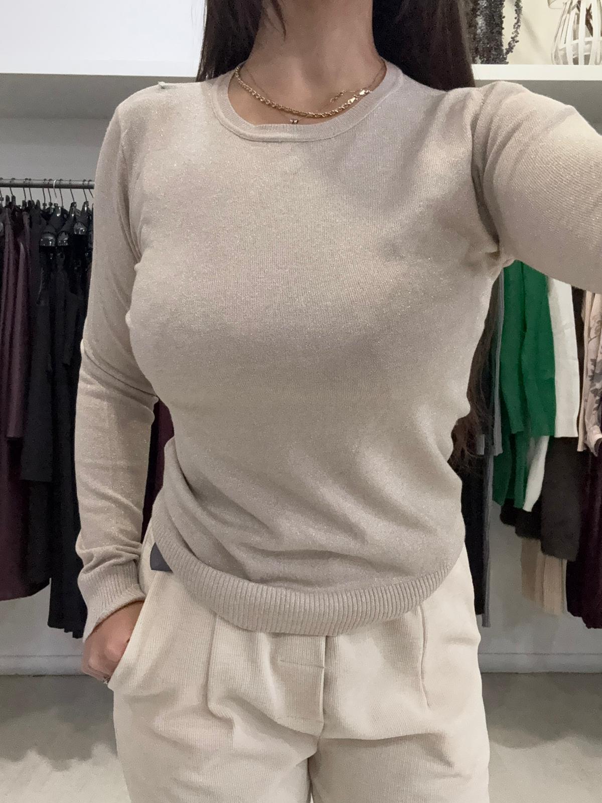 Maglia Lurex Manica Lunga