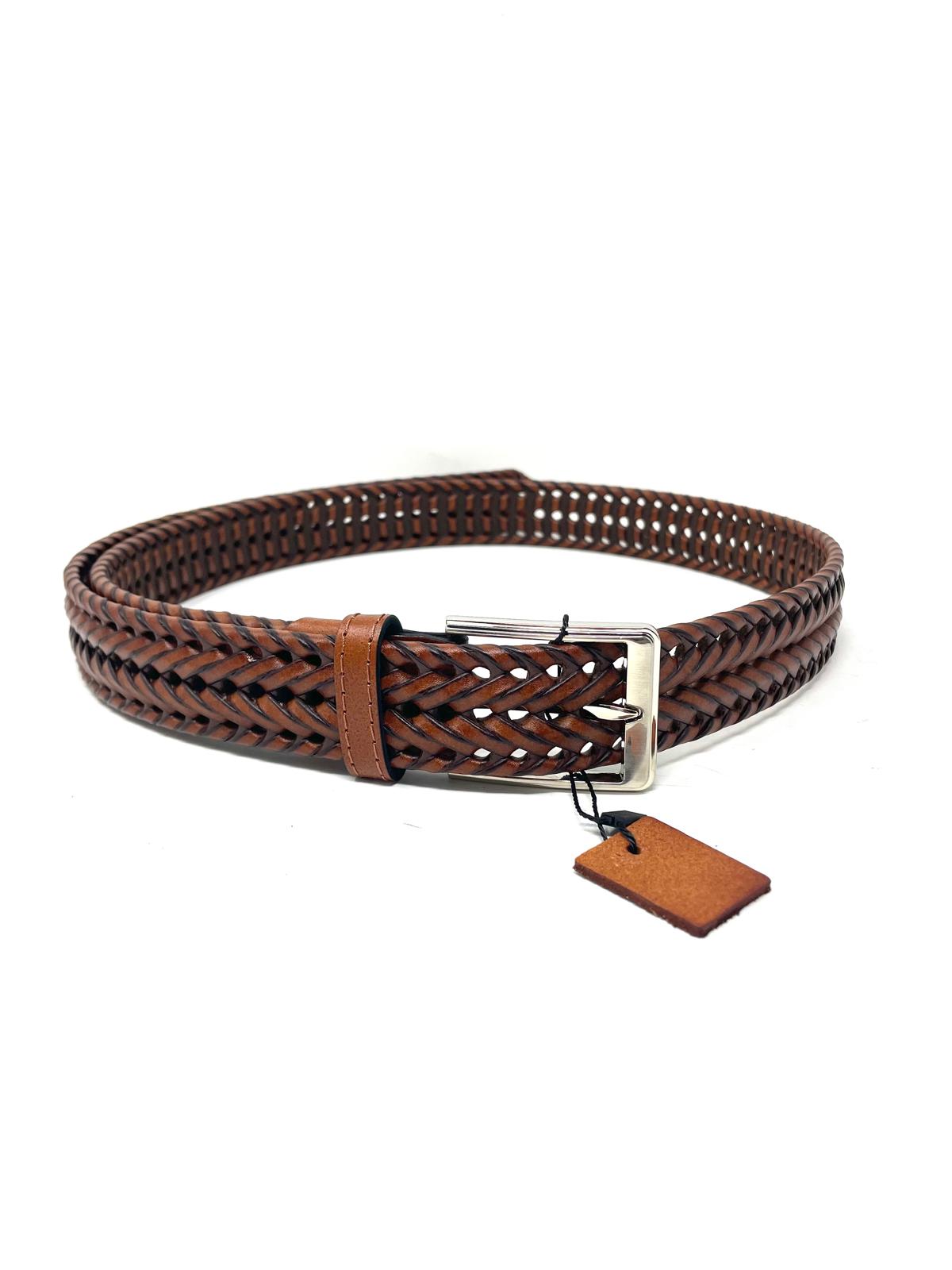 Cintura Uomo in Pelle Intrecciata Made in Italy