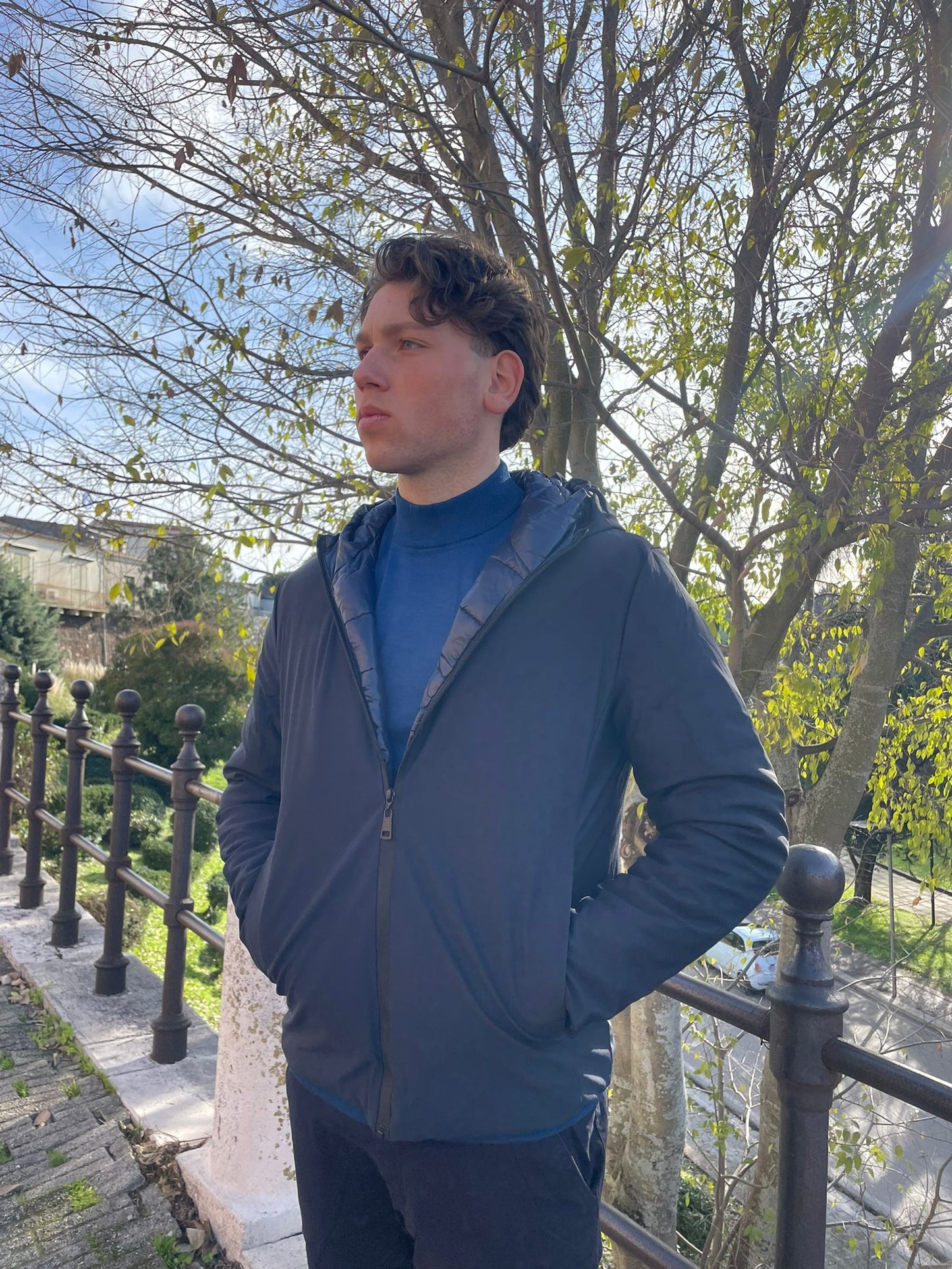 Giubbotto slim tessuto tecnico