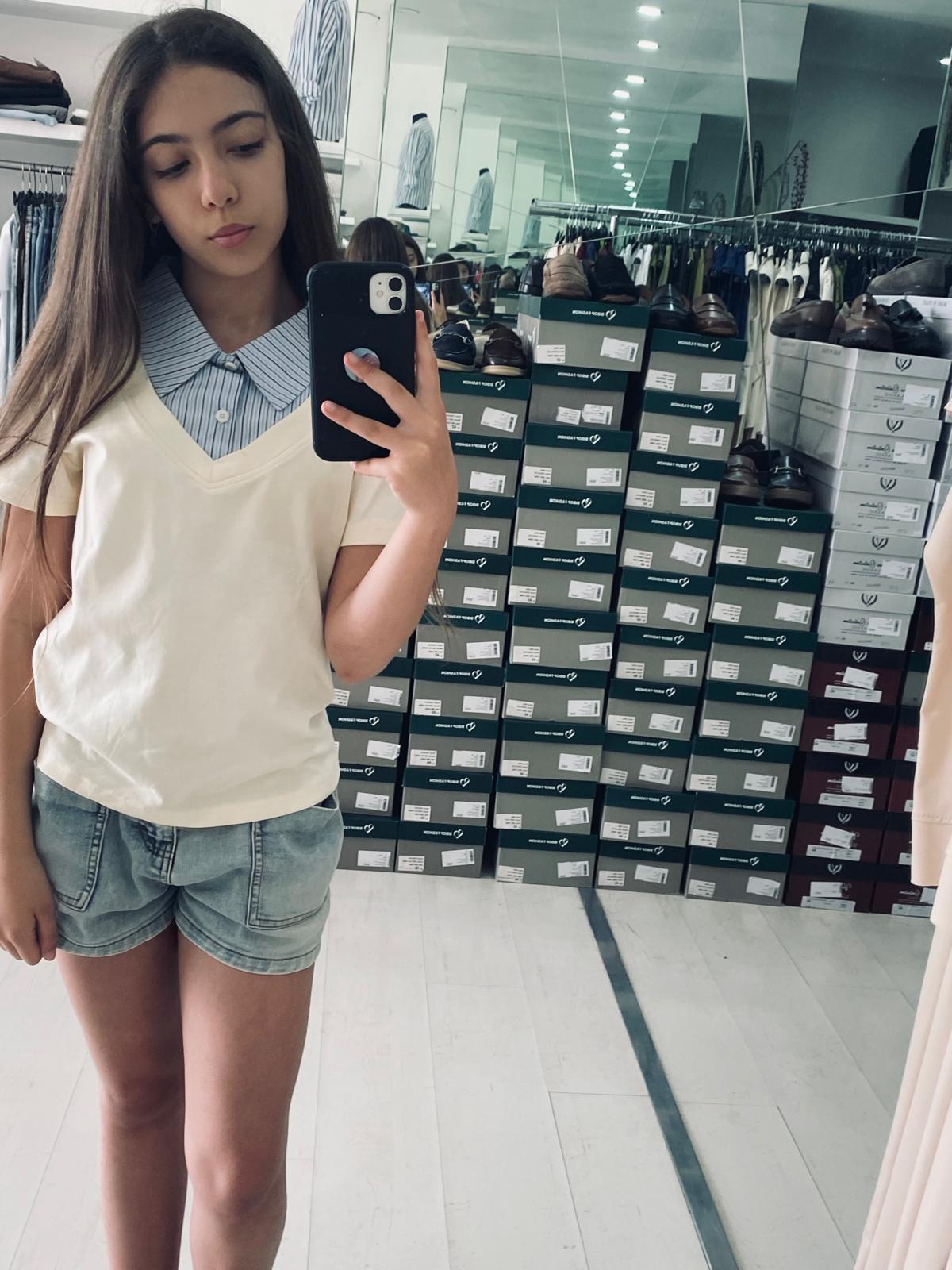 maglia con camicia a righe