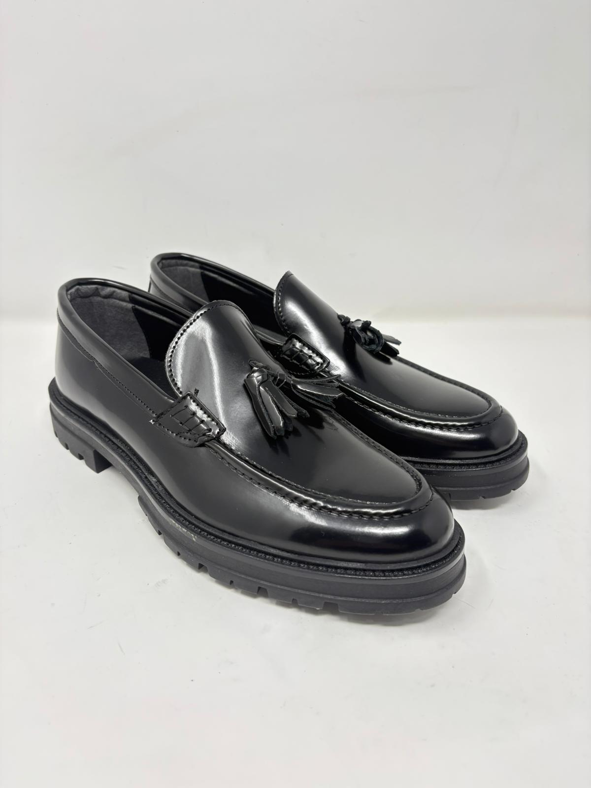 Mocassino nappine pelle abrasivata fondo gomma MADE IN ITALY