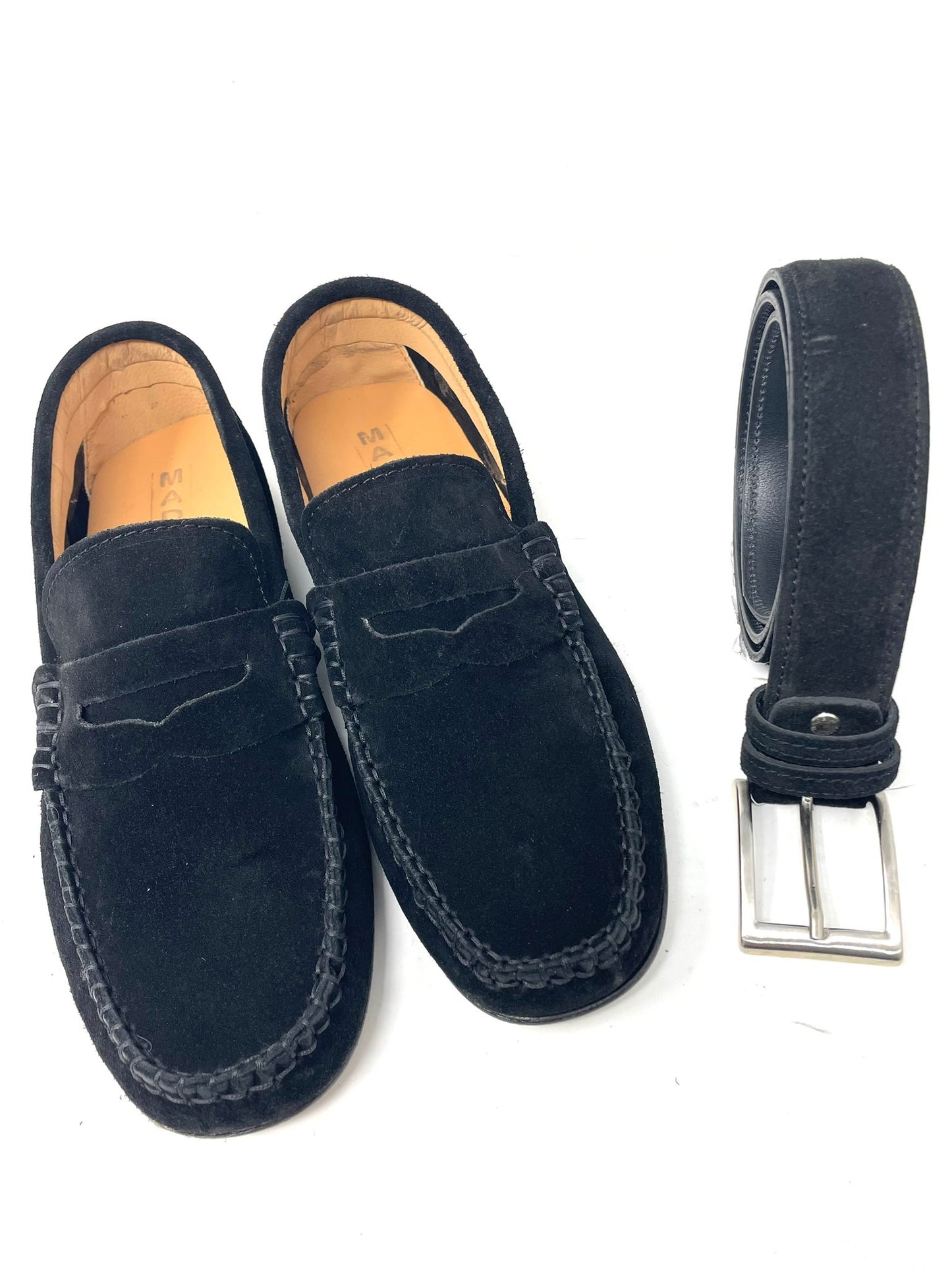Mocassino pinzato da uomo realizzato in vera pelle scamosciata effetto vintage