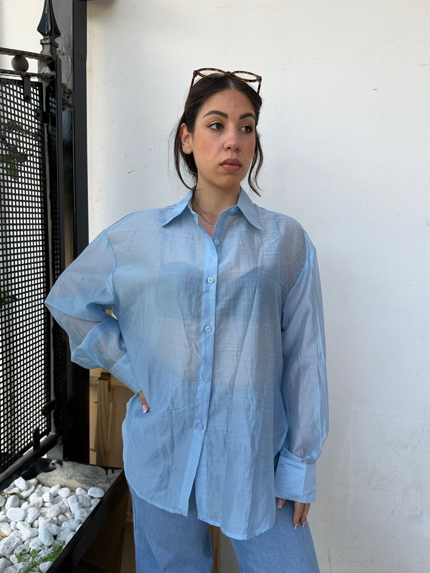 Camicia Donna in Mussola con Spacchi Laterali