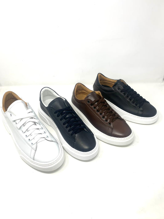 Sneakers basic vera pelle made in Italy