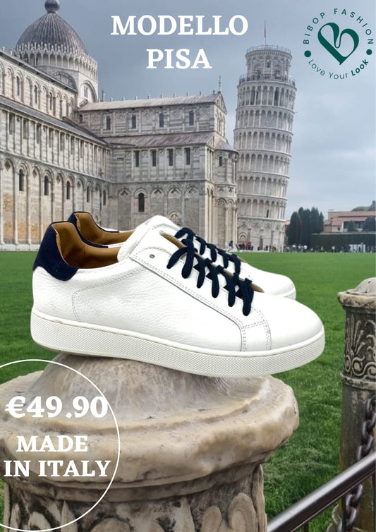 Sneakers modello Pisa vera pelle bottalata MADE IN ITALY