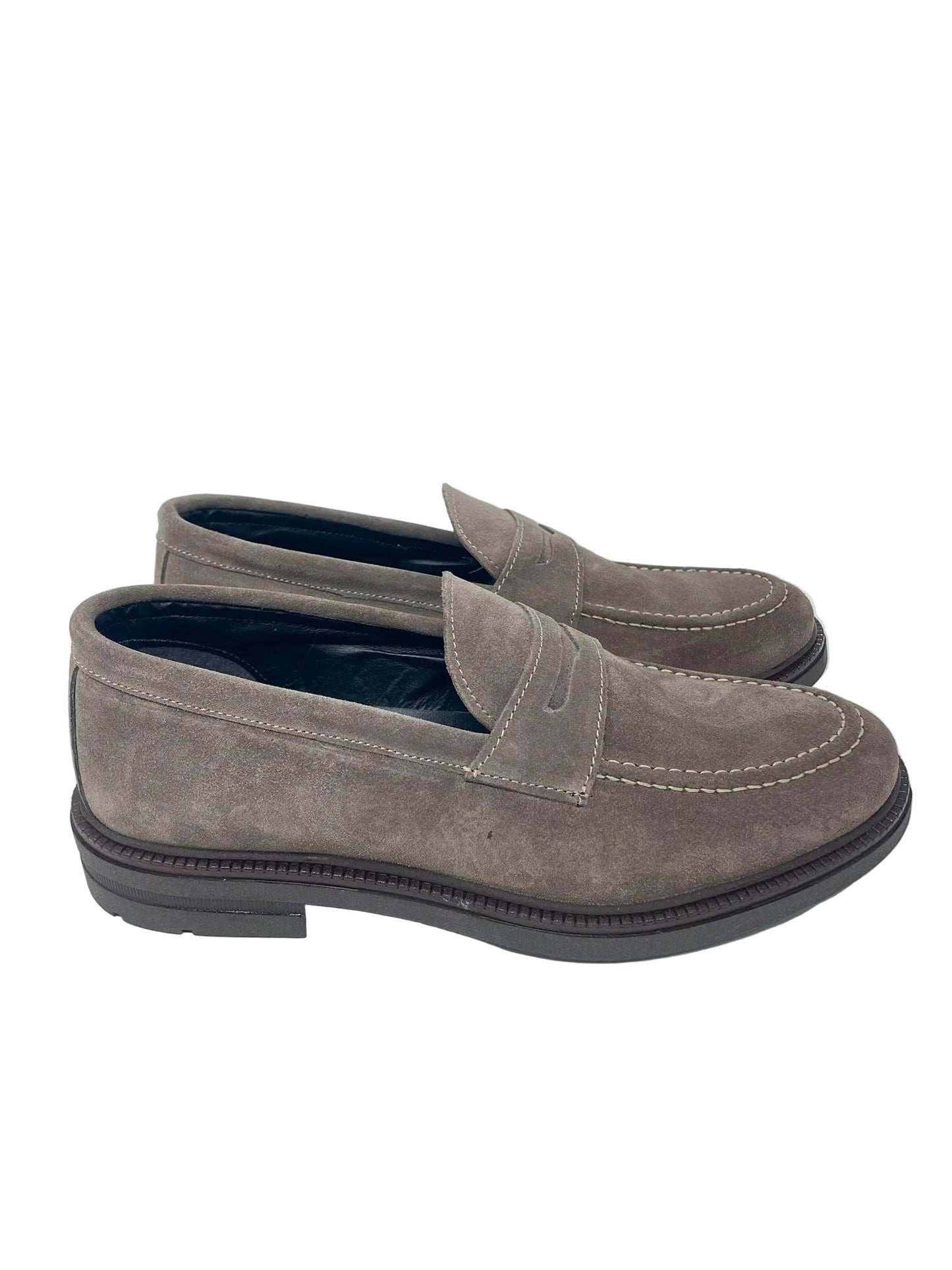 Mocassino College in Pelle Scamosciata con Fondo Vibram – Made in Italy