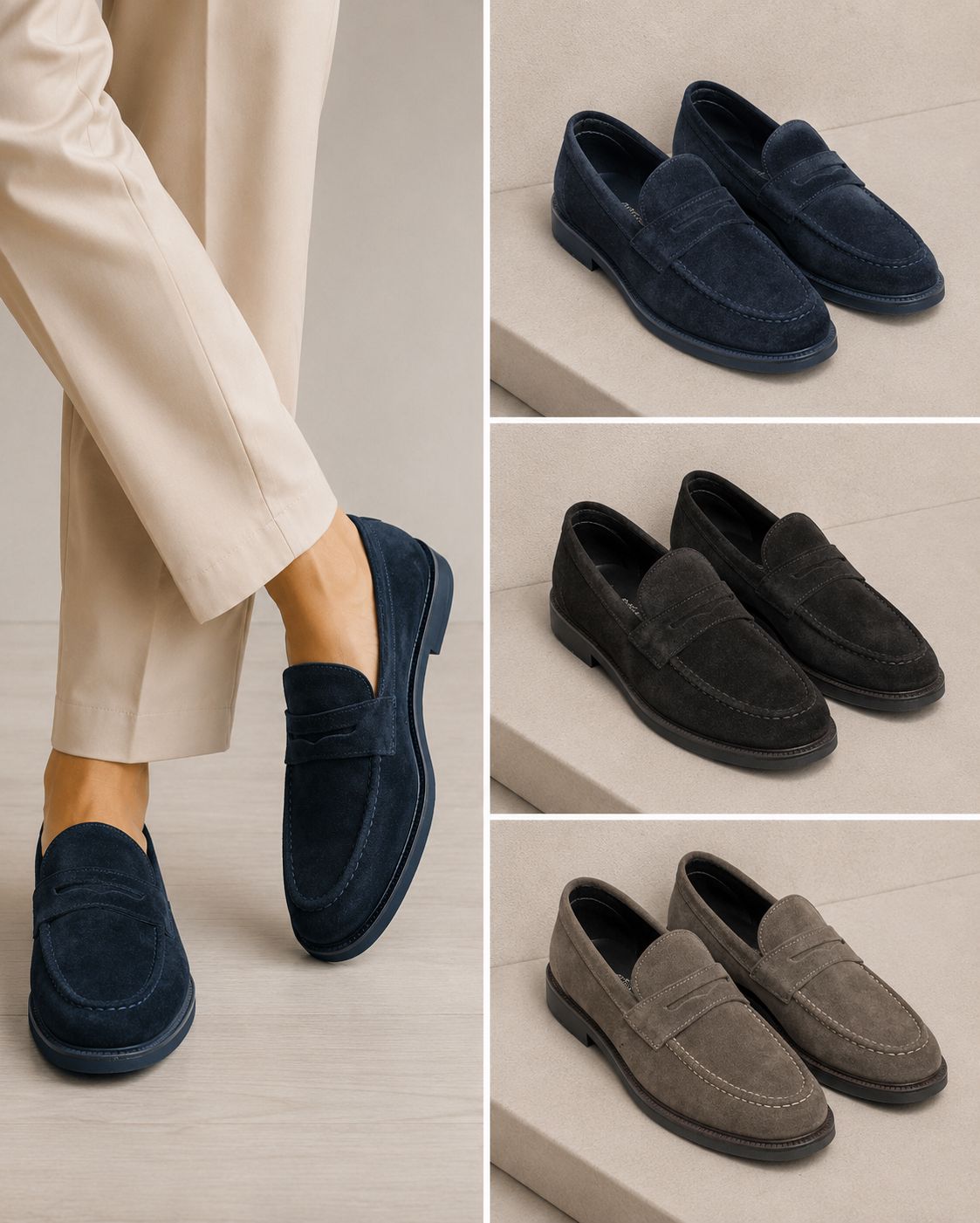 Mocassino College in Pelle Scamosciata con Fondo Vibram – Made in Italy