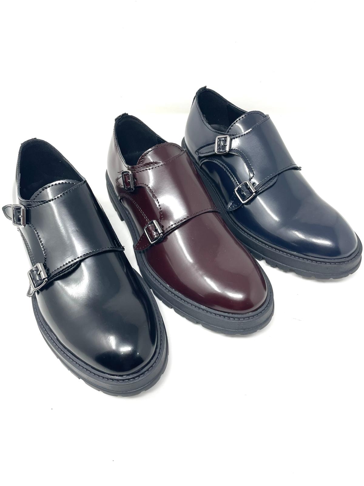 Mocassino Uomo Doppia Fibbia in Pelle Abrasivata – Fondo Vibram Made in Italy