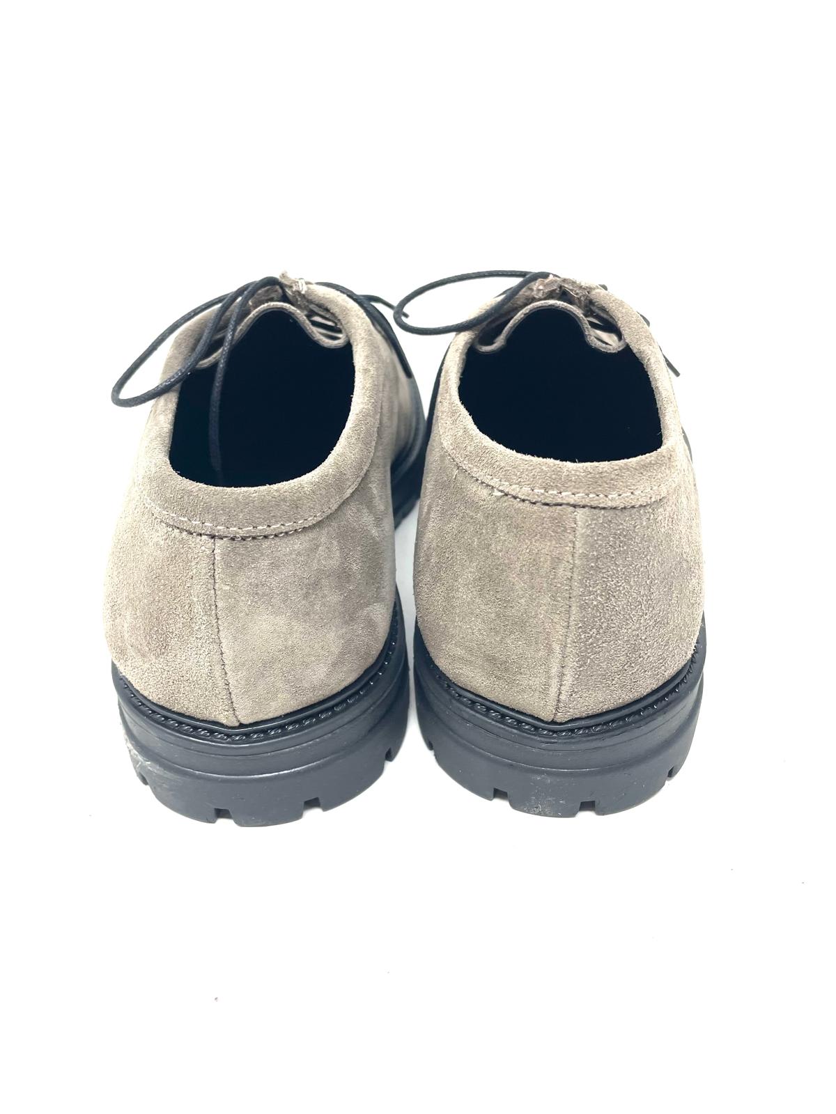 Scarpa modello ingegnere cucita a mano in vera pelle scamosciata  made in italy
