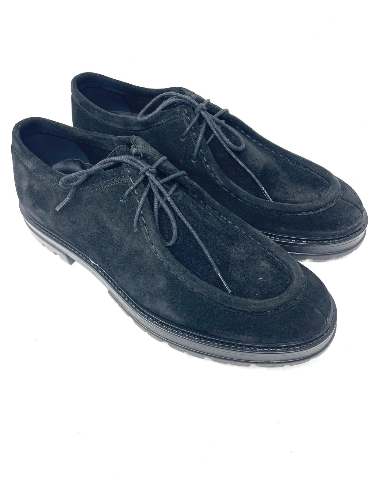 Scarpa modello ingegnere cucita a mano in vera pelle scamosciata  made in italy