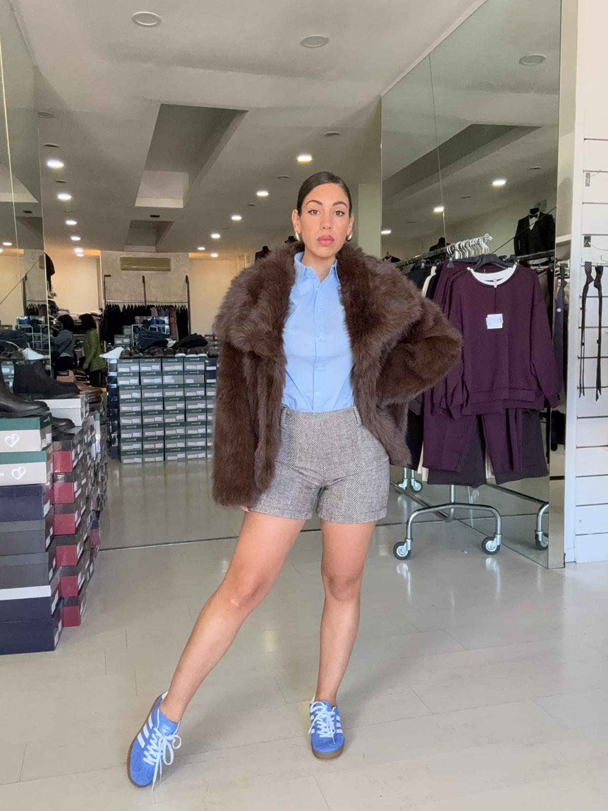 shorts tessuto spigato