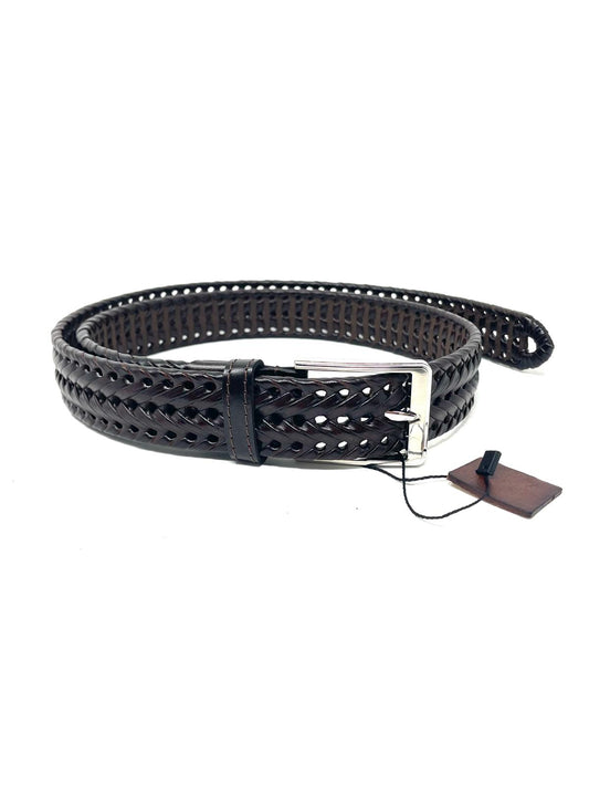 Cintura Uomo in Pelle Intrecciata Made in Italy