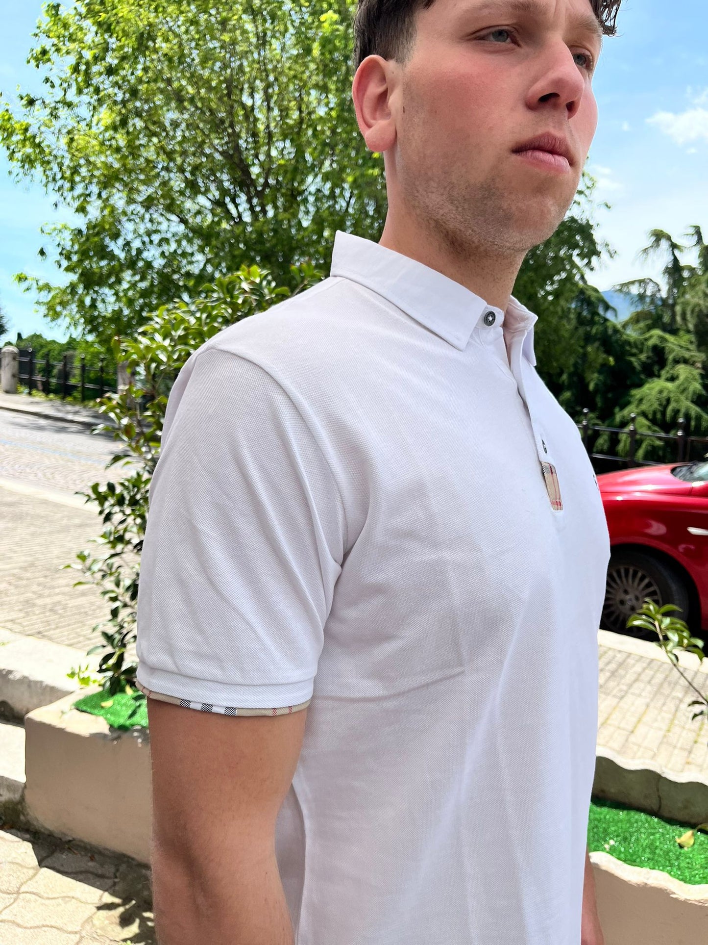 Polo  stampa barberry cotone pique
