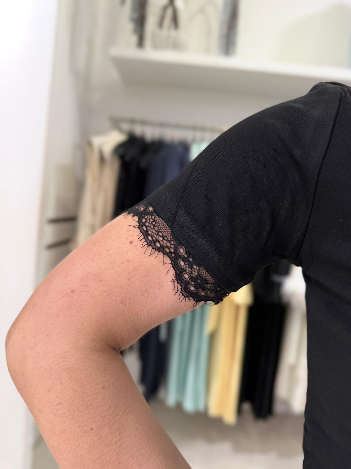 Maglia Basic con Pizzo – Donna