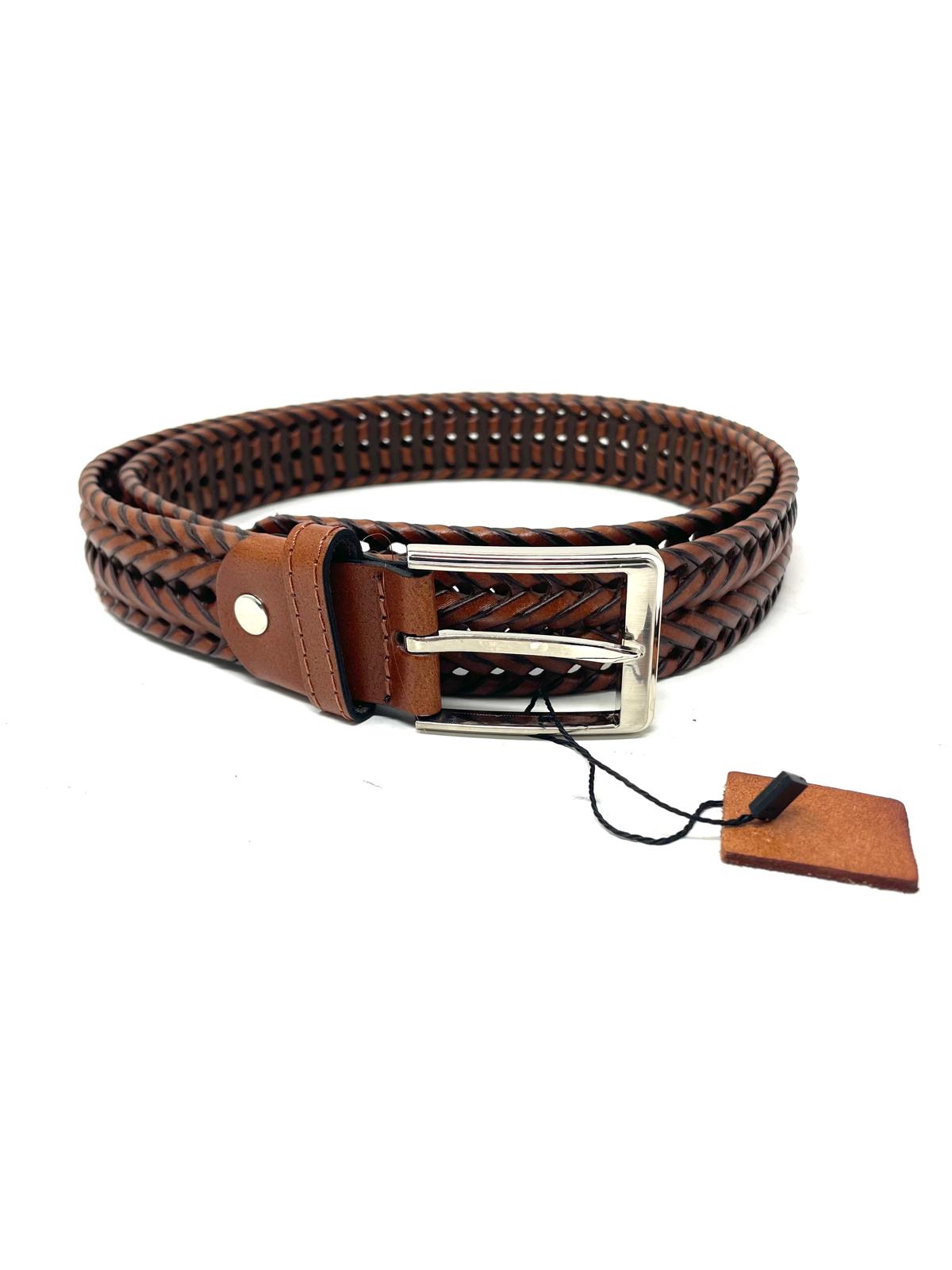 Cintura Uomo in Pelle Intrecciata Made in Italy