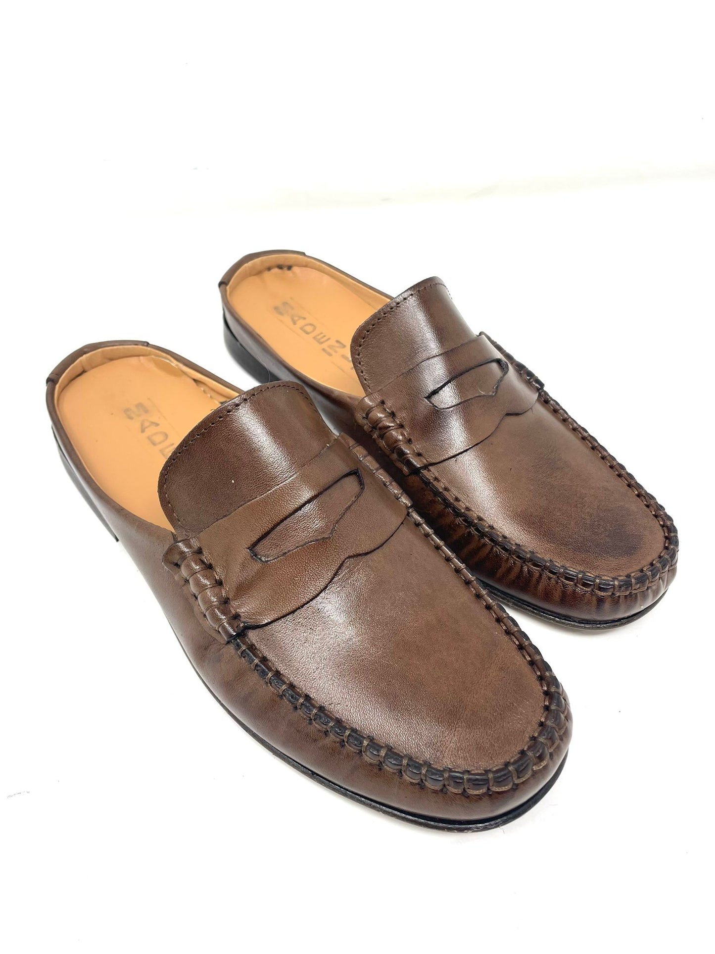 Sabot pinzato in vera pelle made in italy fondo cuoio cucito