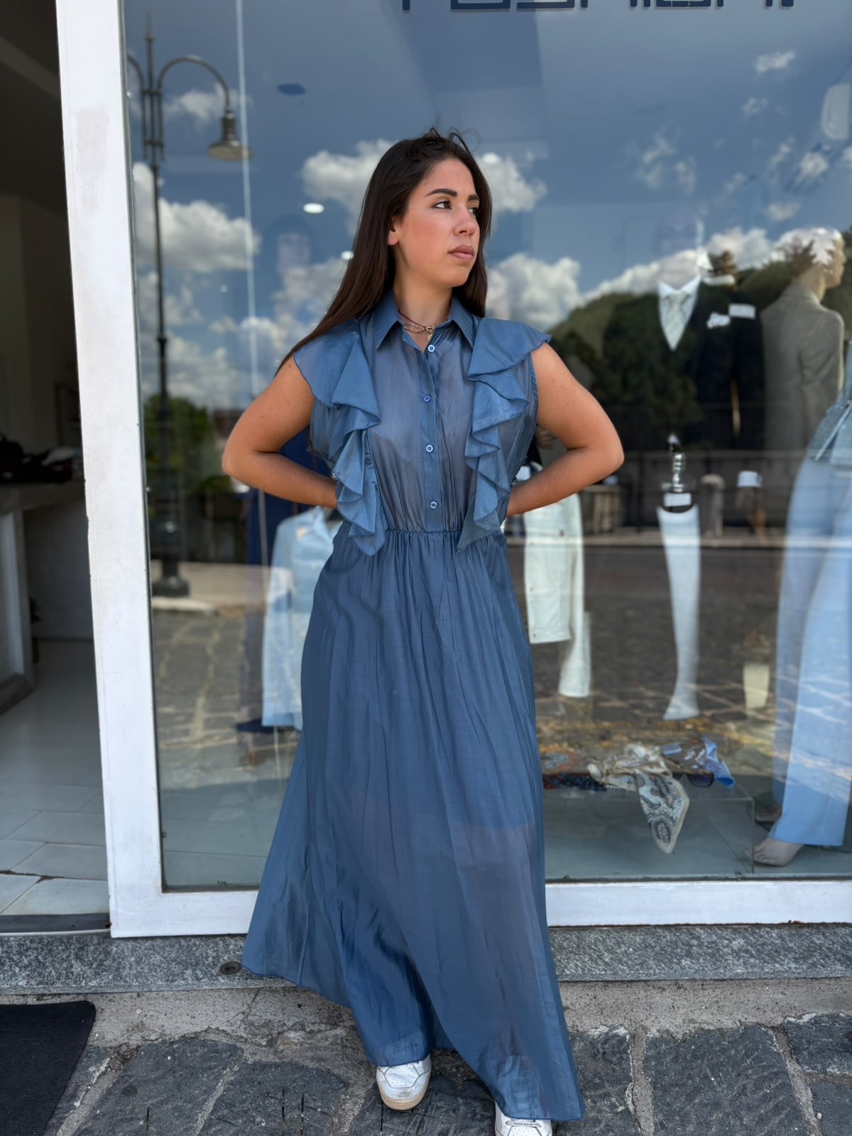 Abito Lungo in Mussola con Rouge – Donna