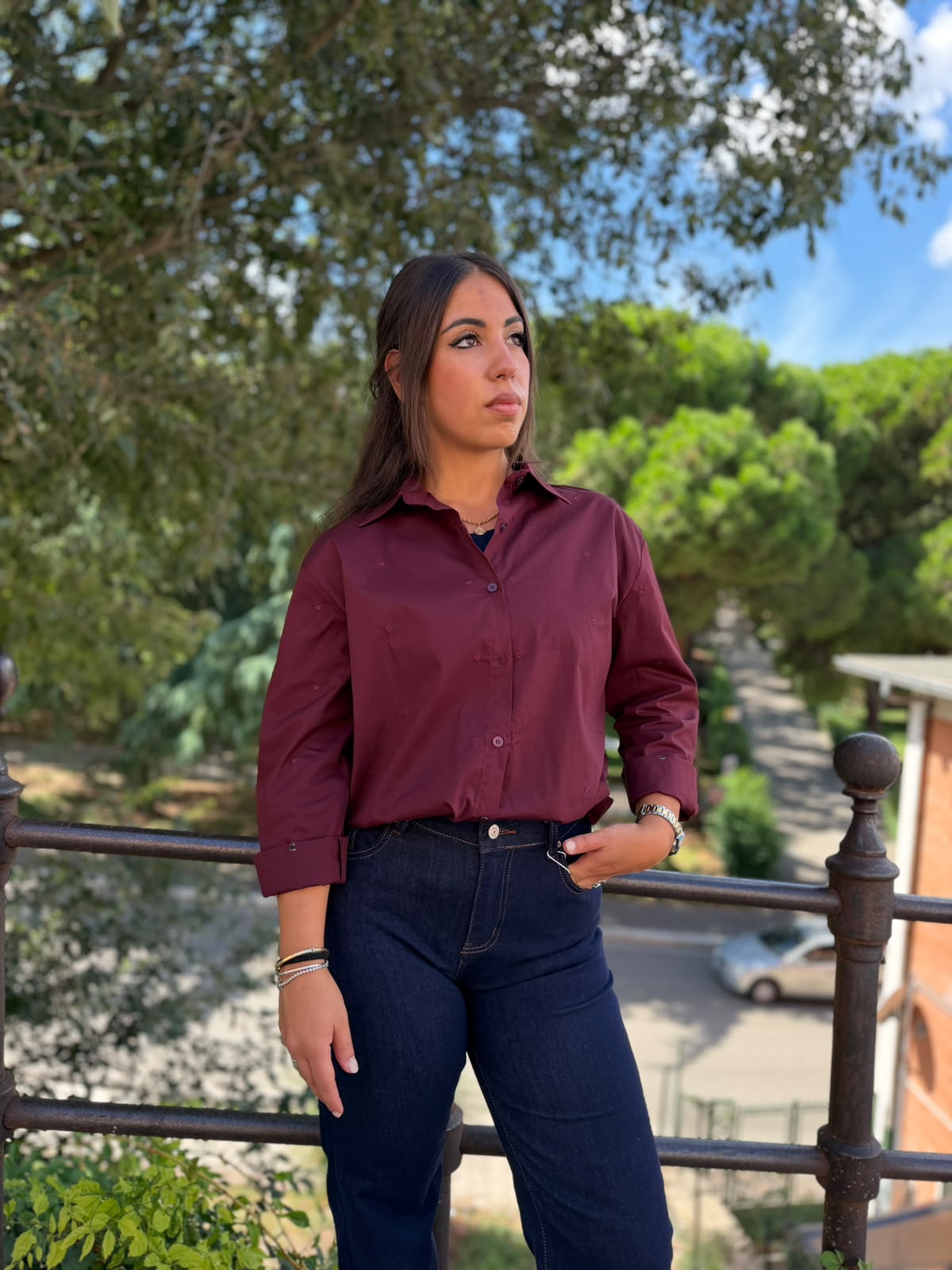 Camicia Donna in Cotone con Cuoricini