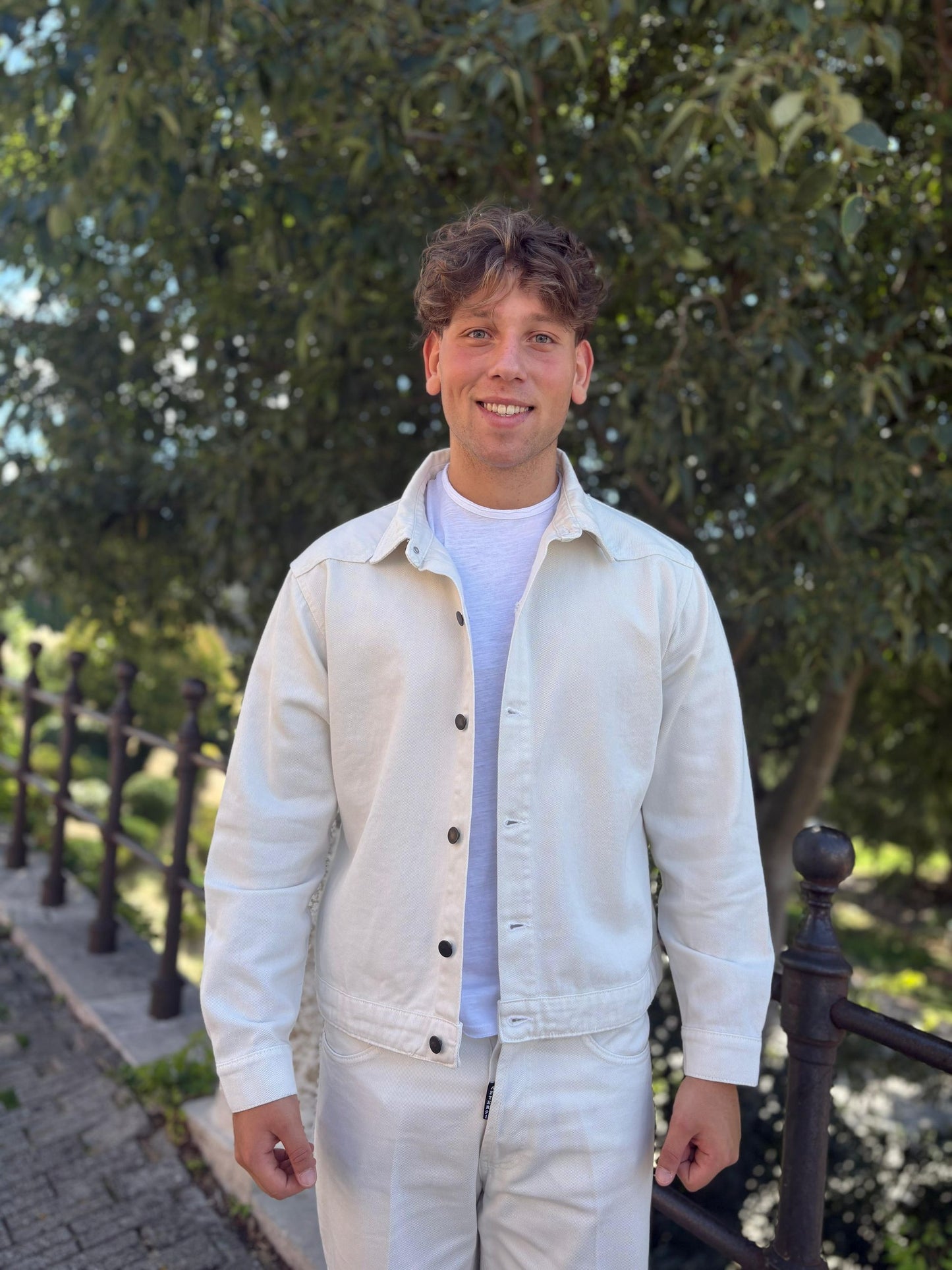 Giubbotto Uomo Jeans Colorato Modello Camicia
