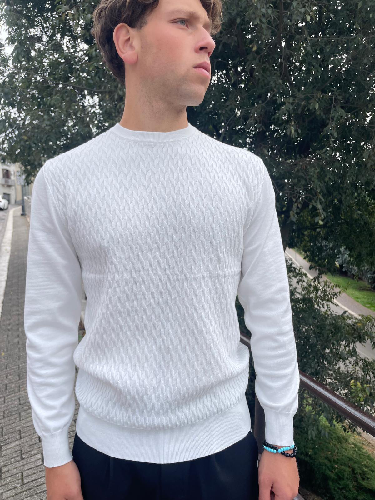 MAGLIA UOMO GIROCOLLO CON MICRO FANTASIA