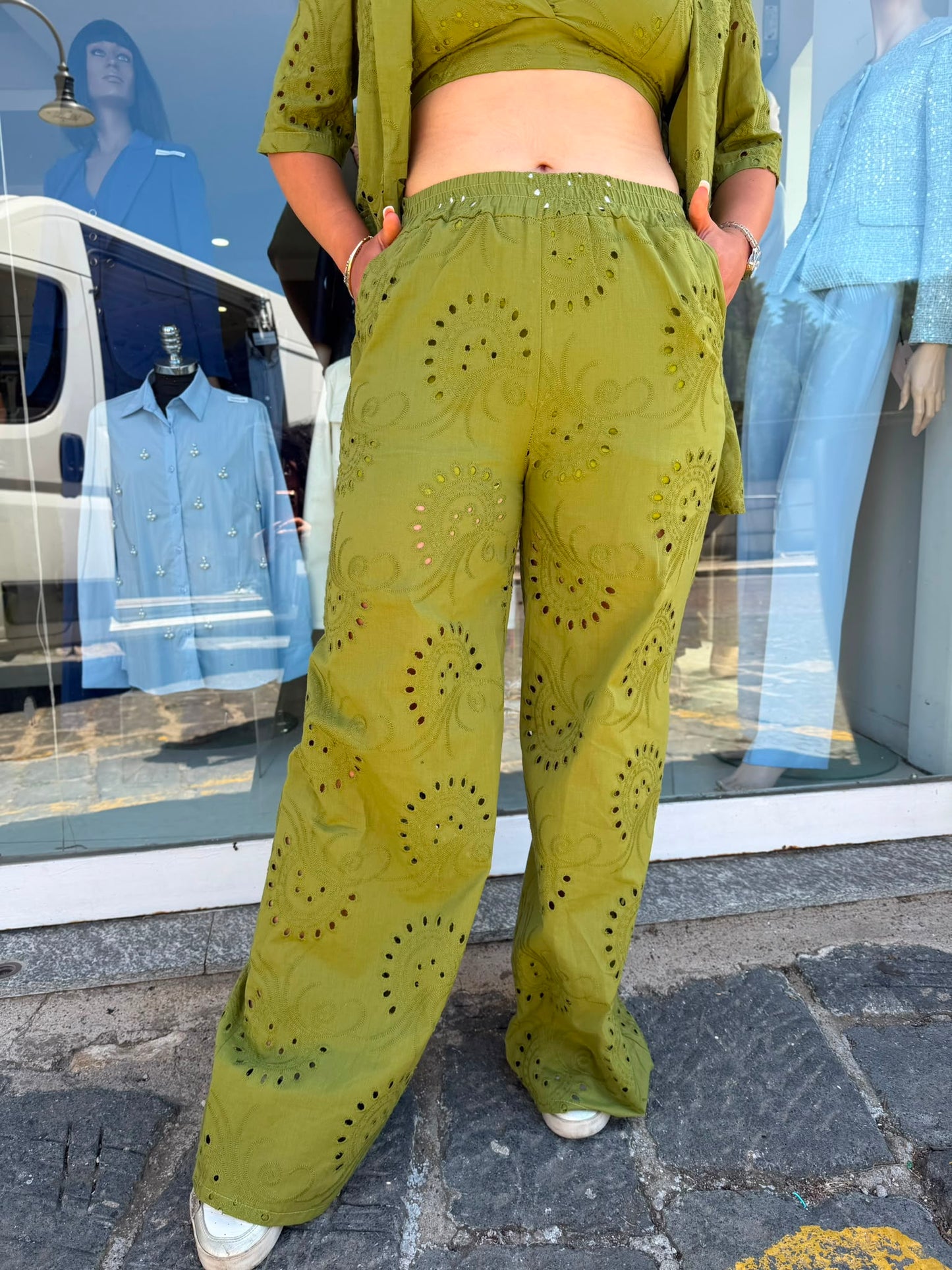 Completo Donna 3 Pezzi in Pizzo San Gallo