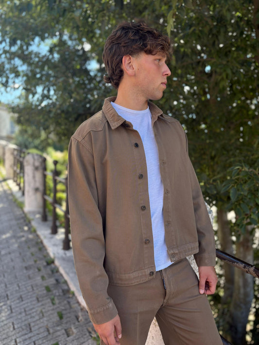 Giubbotto Uomo Jeans Colorato Modello Camicia
