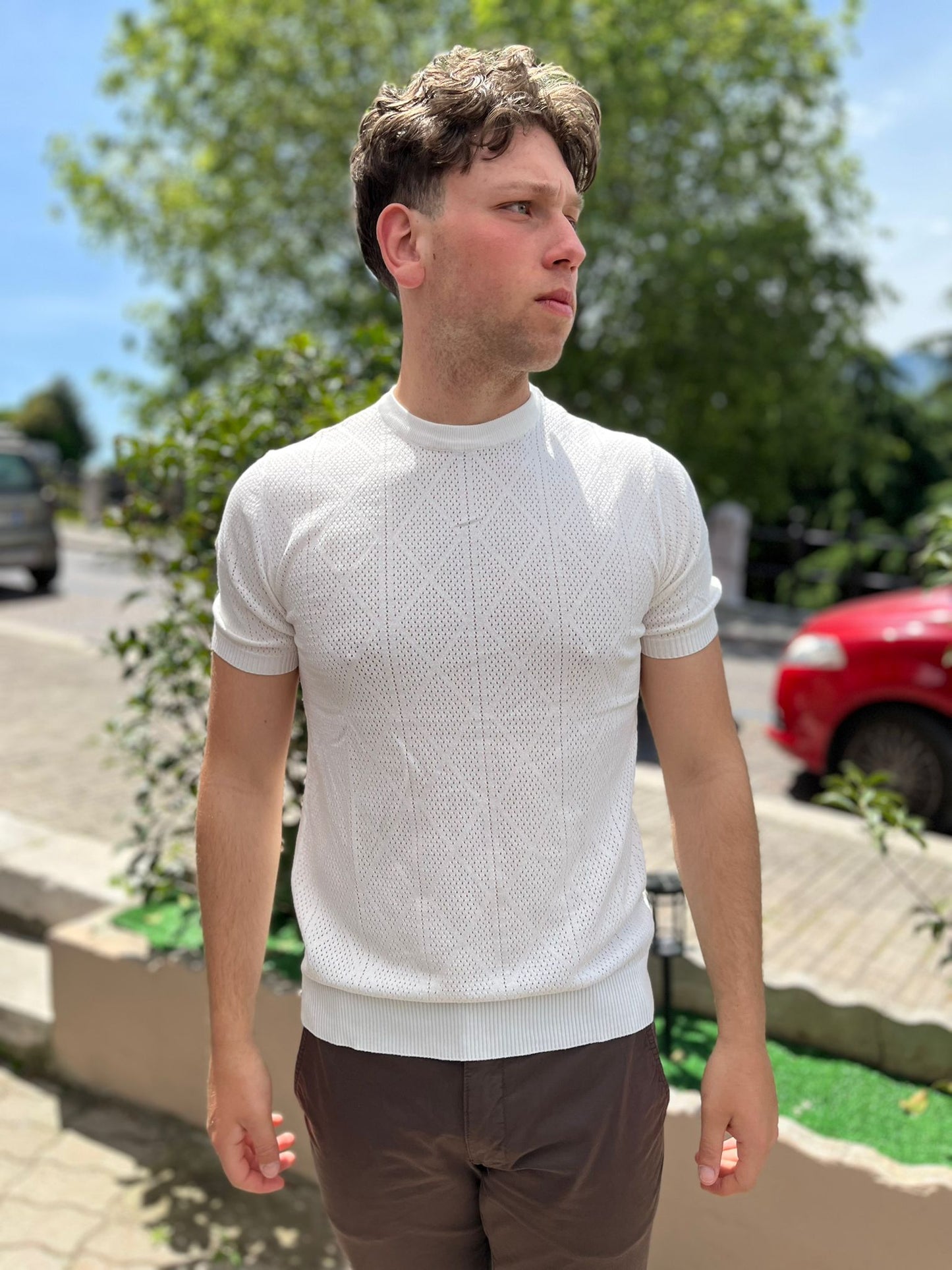 Maglia Uomo Sotto Giacca con Micro Fori