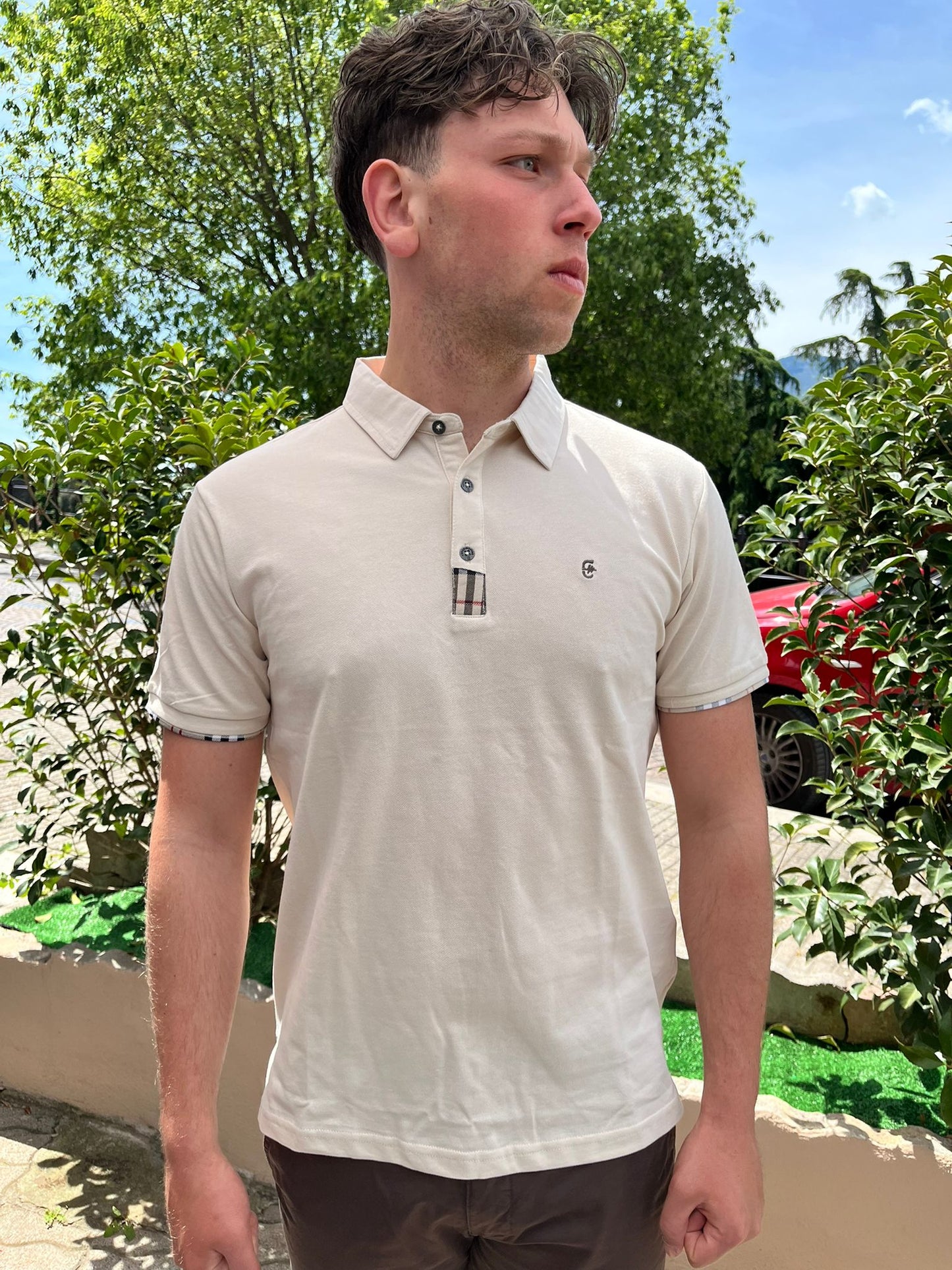 Polo  stampa barberry cotone pique