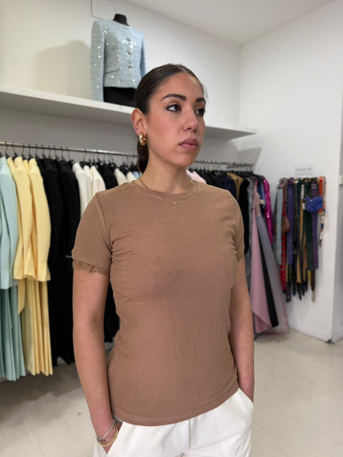 Maglia Basic con Pizzo – Donna