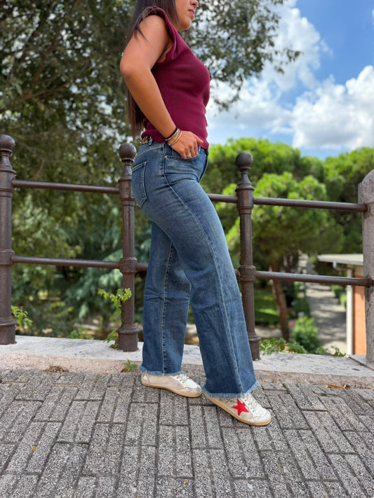 Jeans Donna Sfrangiato Lag Flat