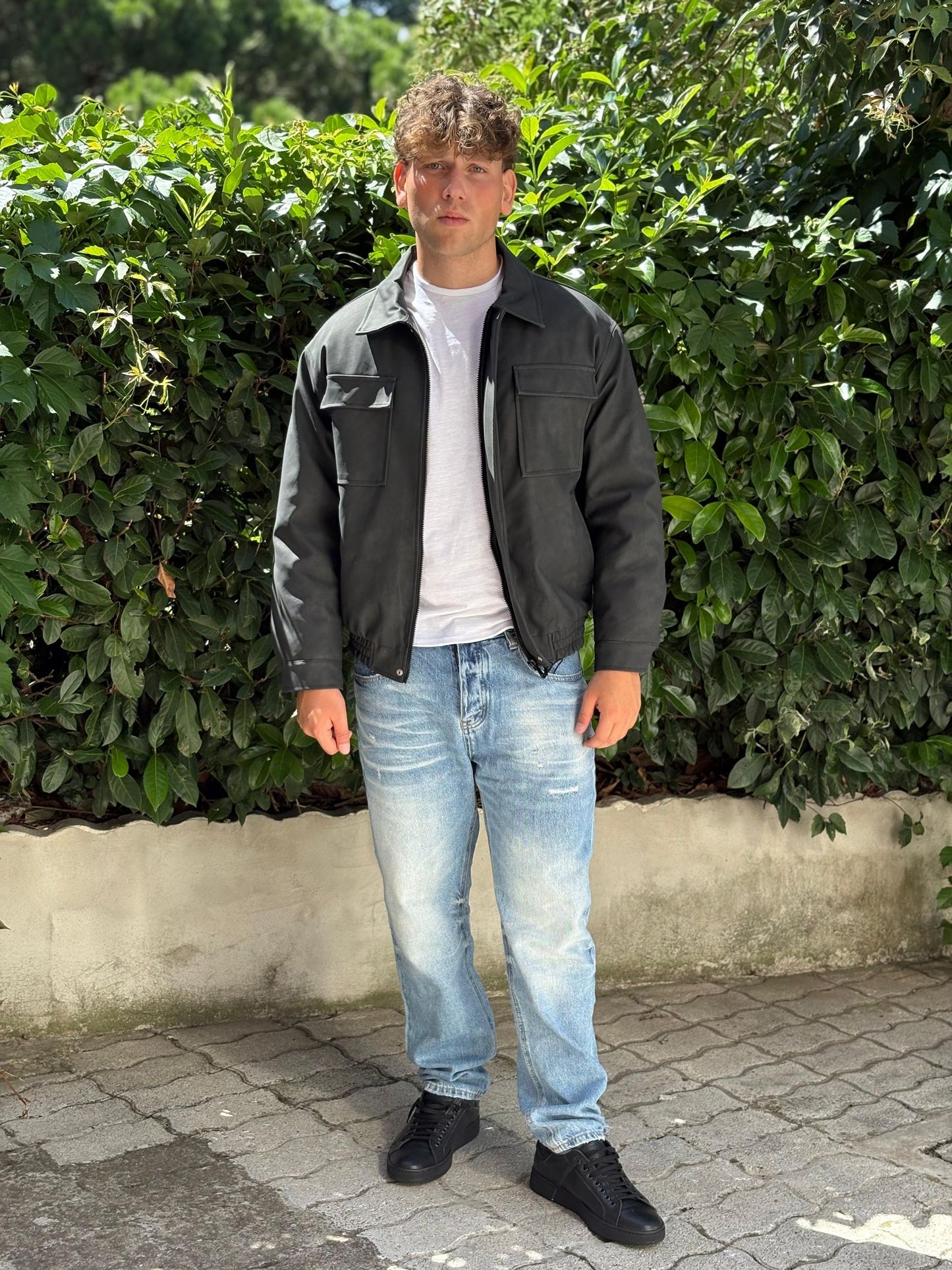 Giubbotto uomo eco pelle con tasconi