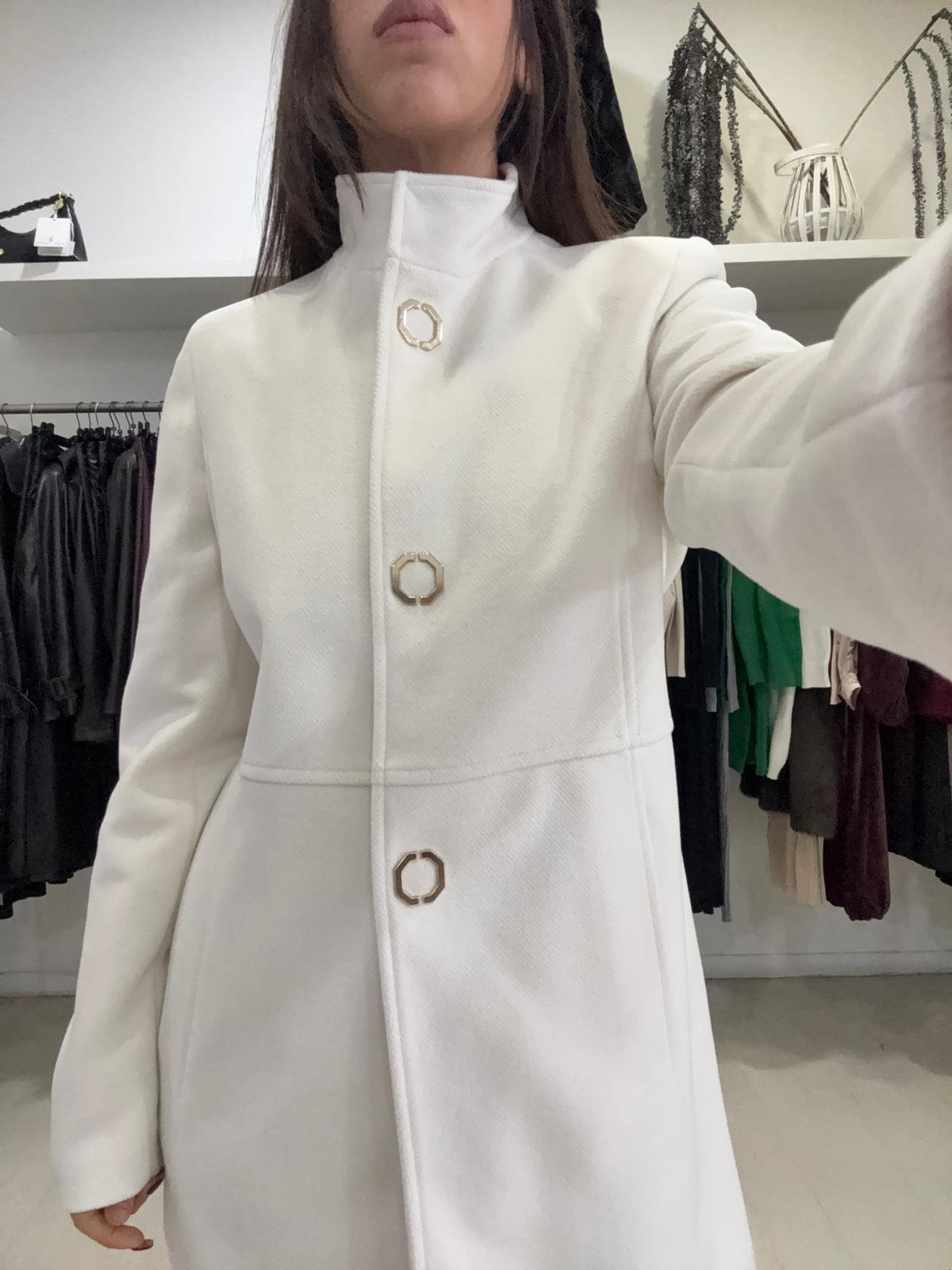 Cappottino donna coreana con bottoni oro