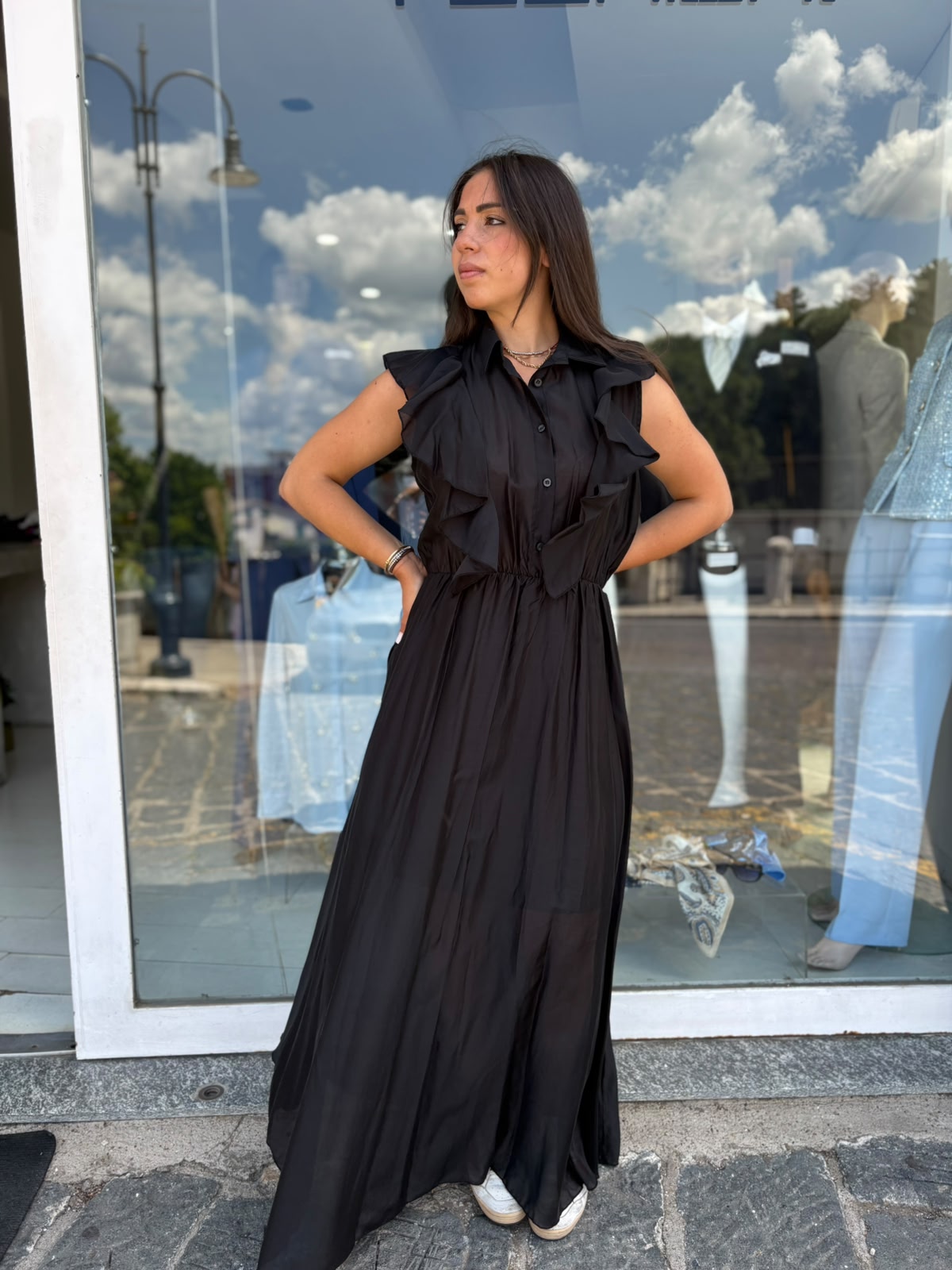 Abito Lungo in Mussola con Rouge – Donna